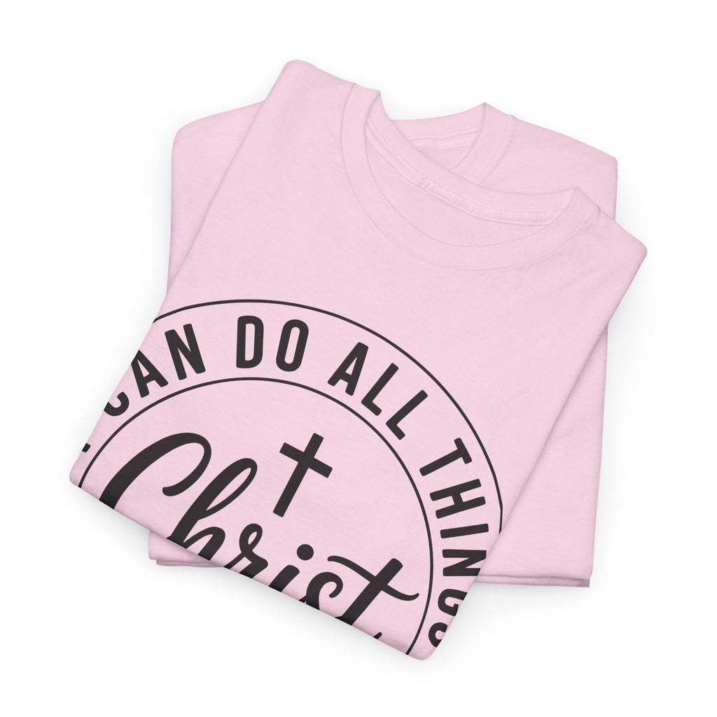 Christian Cross T‑Shirt — "I Can Do All Things Through Christ" Unisex Cotton tee