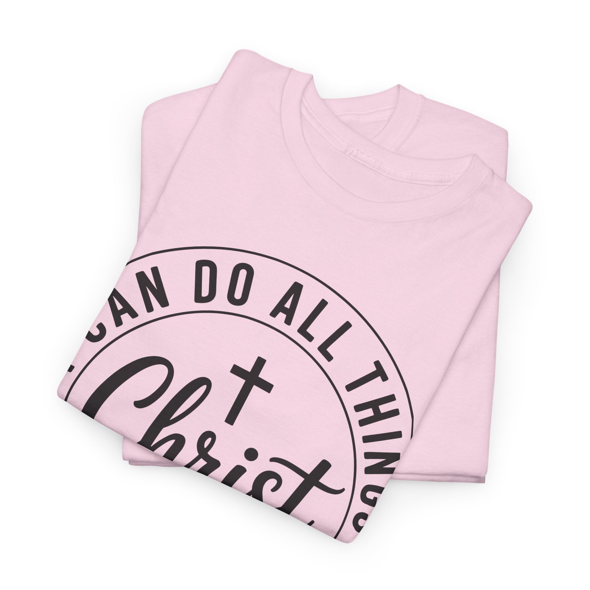 Christian Cross T‑Shirt — "I Can Do All Things Through Christ" Unisex Cotton tee