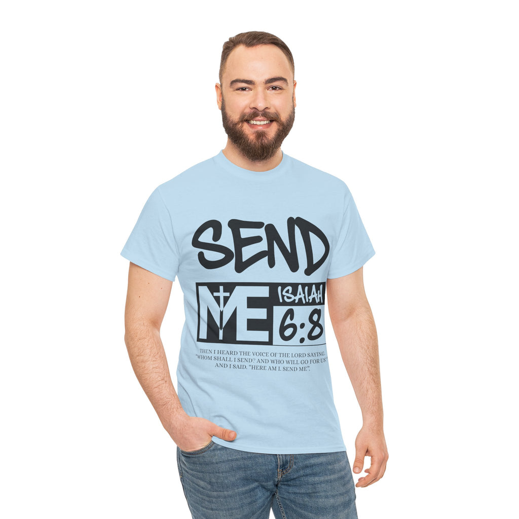 Send Me Isaiah 6:8 Christian T-Shirt — Cross Faith Unisex Cotton Tee