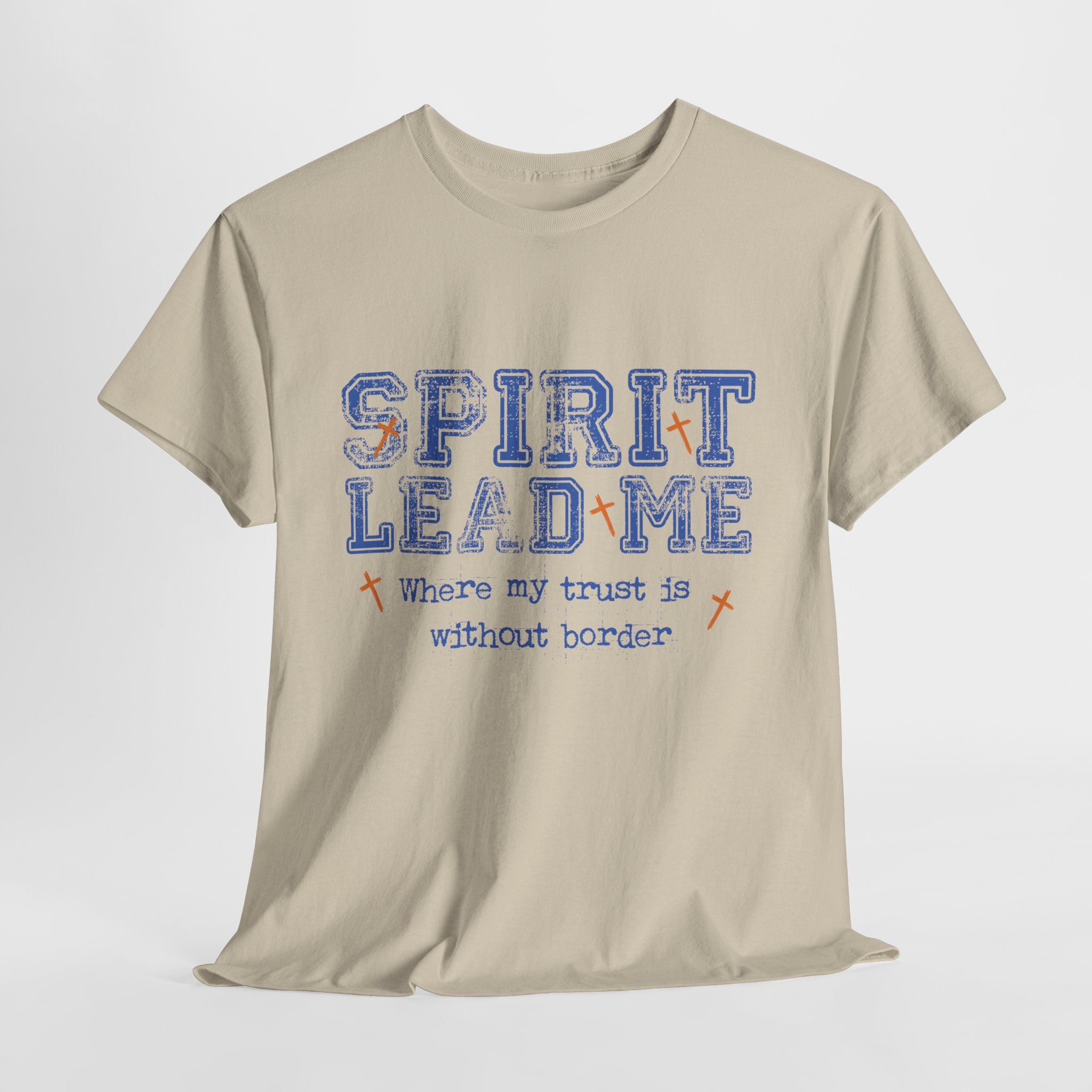 Christian Varsity Tee — “Spirit Lead Me — Where My Trust Is Without Border”. Unisex Cotton Tee