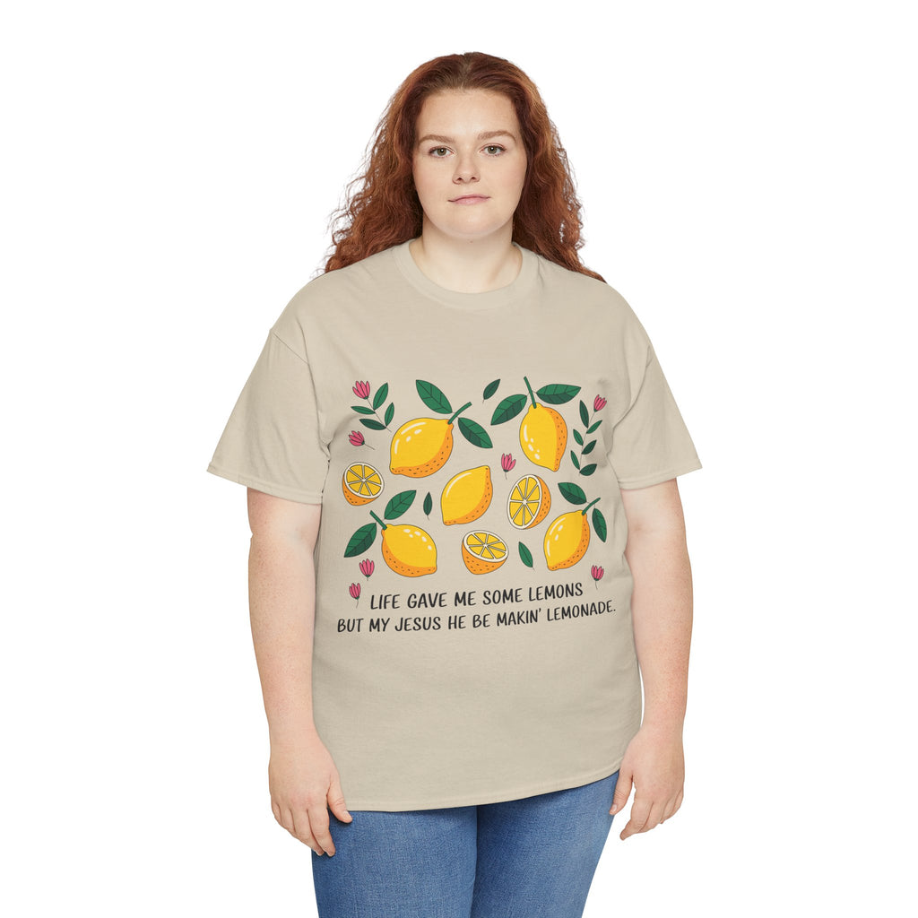 Christian Lemonade Tee — "Life gave me some lemons but my Jesus he be makin’ lemonade"Unisex Cotton Tee