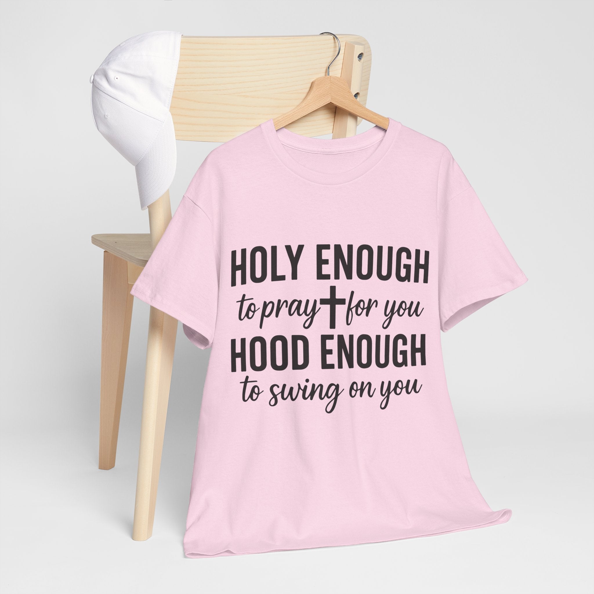 Holy Enough Christian T‑Shirt — Modern Hand‑Lettered Faith Unisex CottonTee