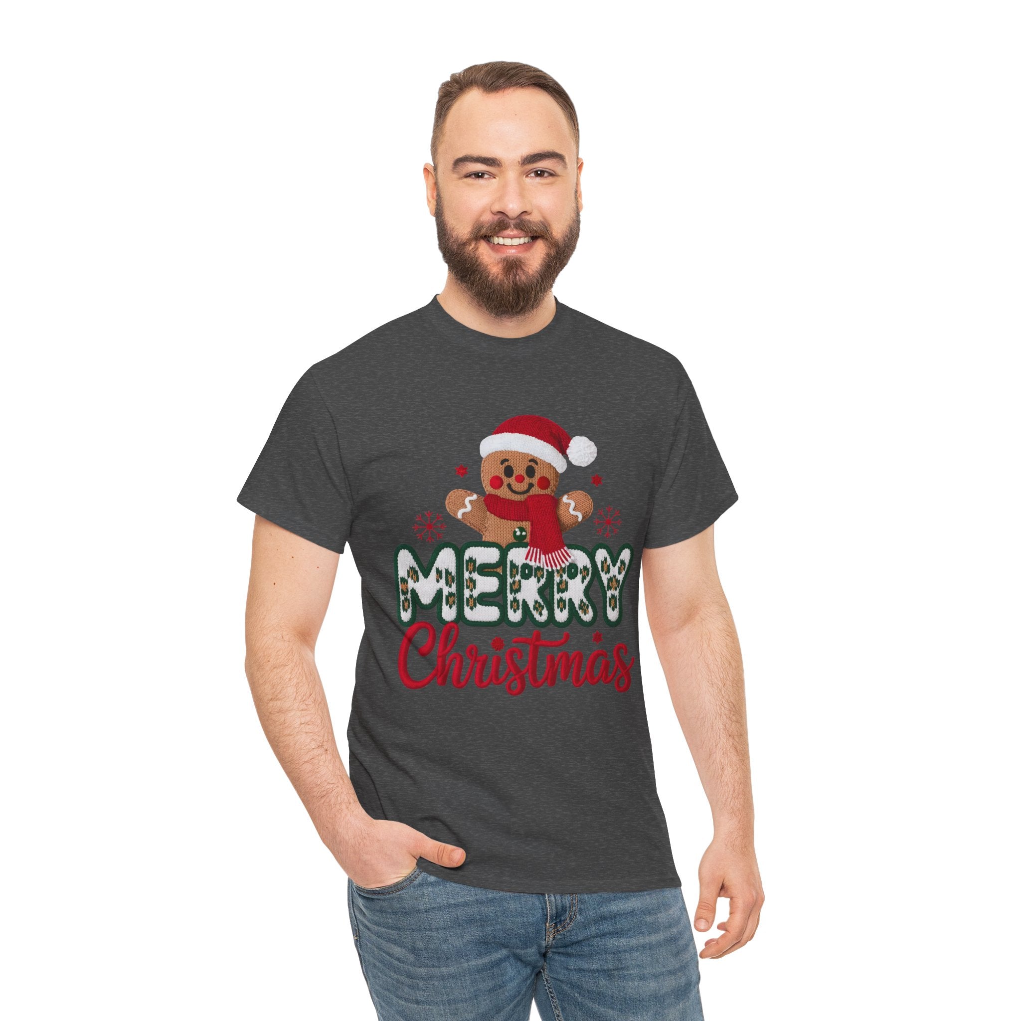 Gingerbread Santa 'Merry Christmas' Unisex Cotton Tee T-Shirt