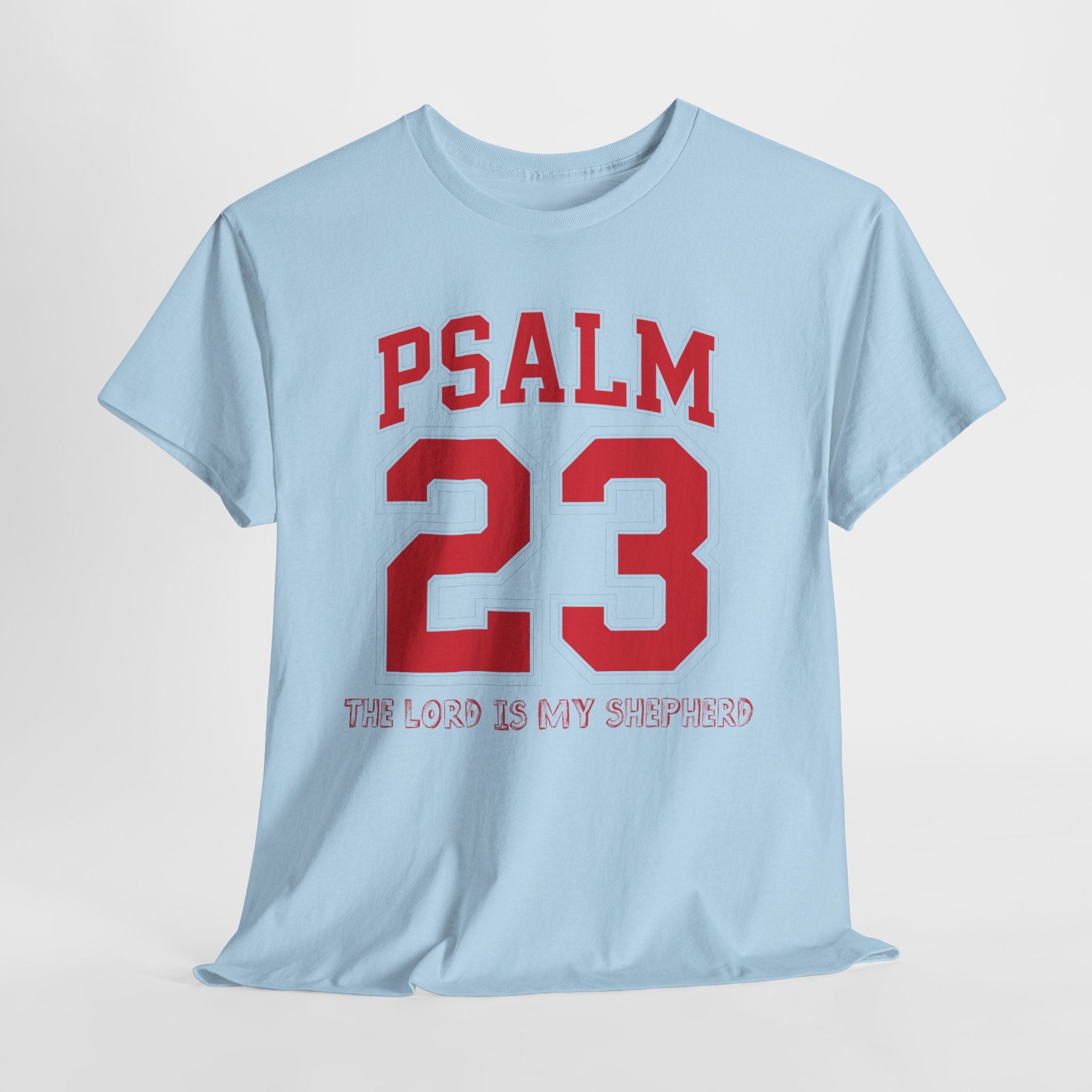 Psalm 23 Varsity T-Shirt — “The Lord Is My Shepherd” Unisex Cotton Tee