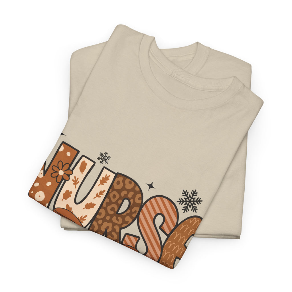 NURSE Fall Stethoscope Tee — Brown Autumn Nurse Unisex CottonT shirt