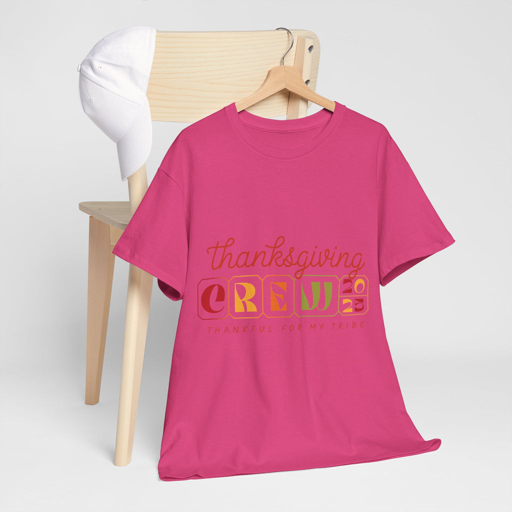 Thanksgiving Crew 2025 Tee — "Thankful for My Tribe" Autumn Holiday Unisex Cotton Tshirt