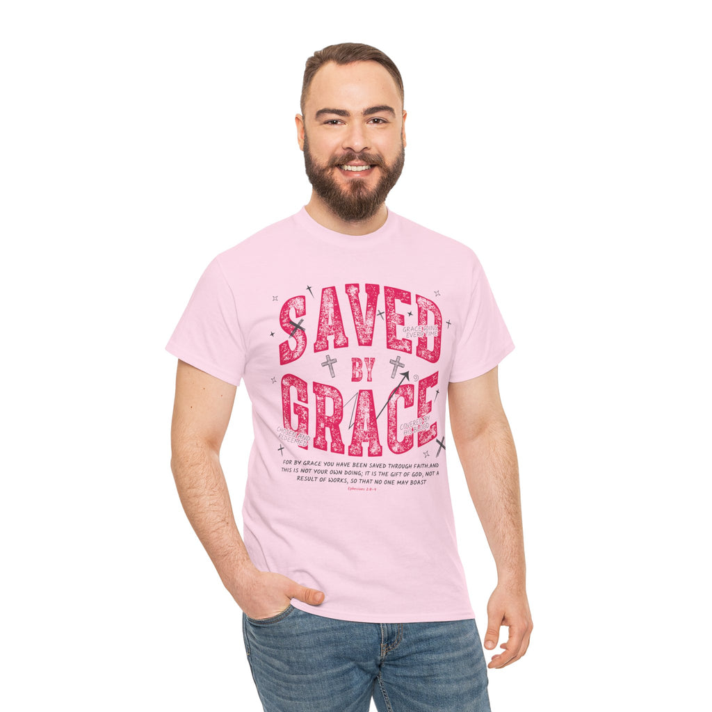 Saved by Grace Ephesians 2:8-9 Unisex Cotton T-Shirt