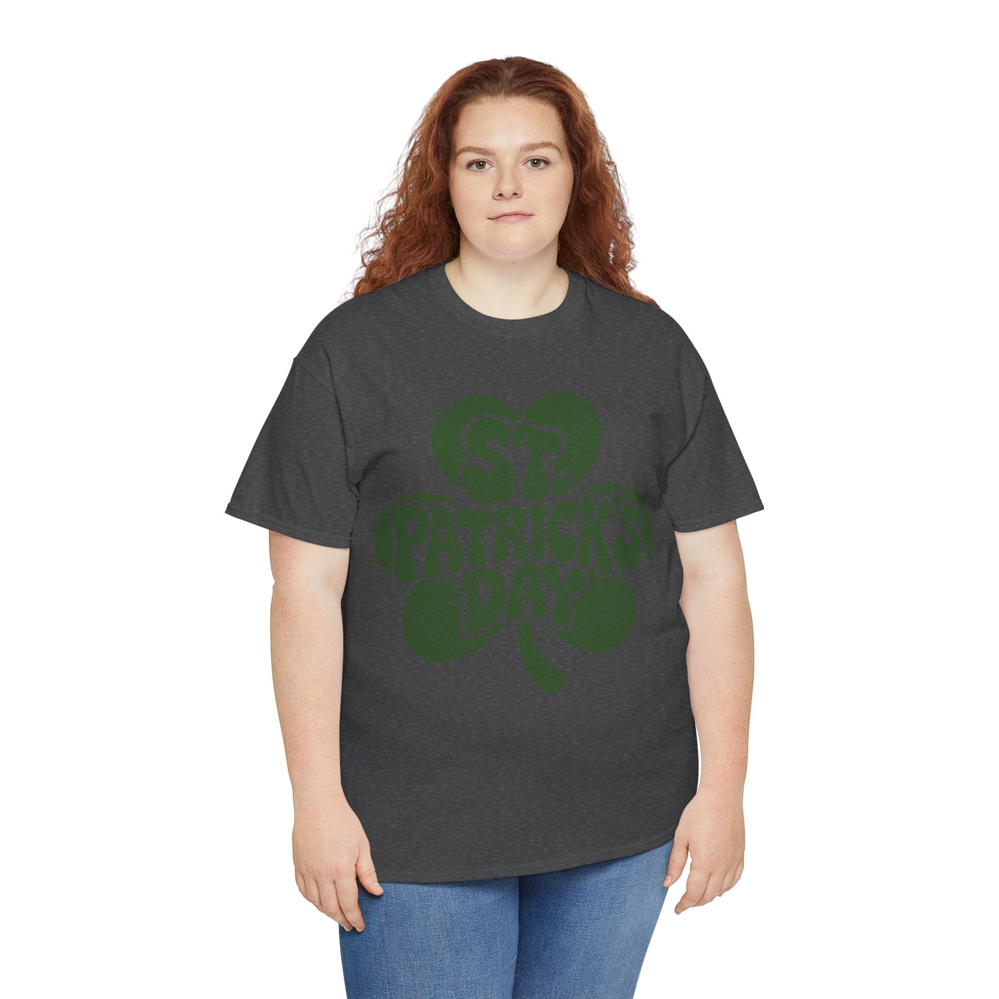 St. Patrick's Day Shamrock Tee — Retro Bubble Lettering Unisex Cotton Tee