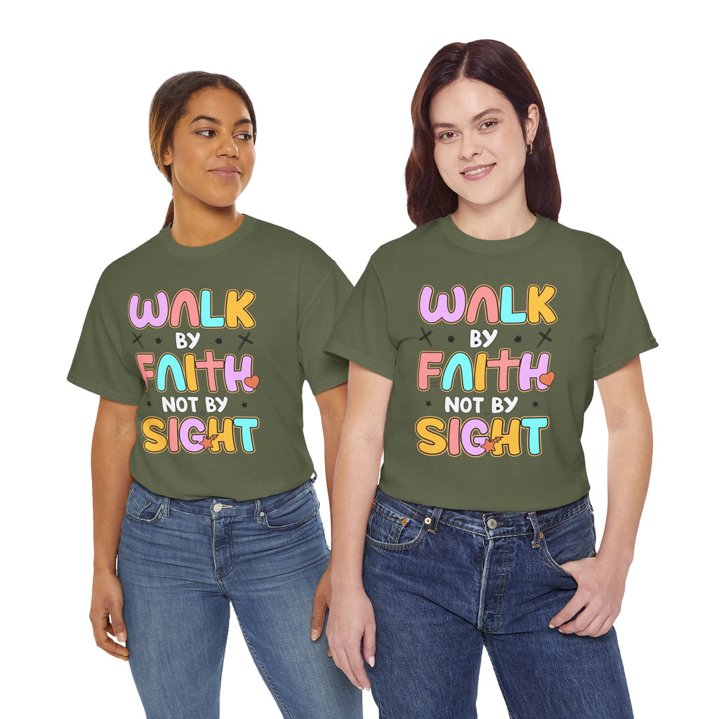 Walk by Faith Not by Sight T-Shirt — Pastel Christian Faith Unisex Cotton Tee