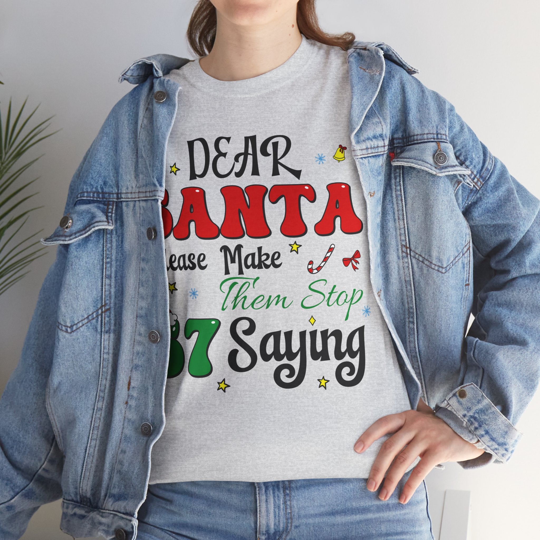 Santa 67 Them Stop Christmas Unisex Cotton Tee