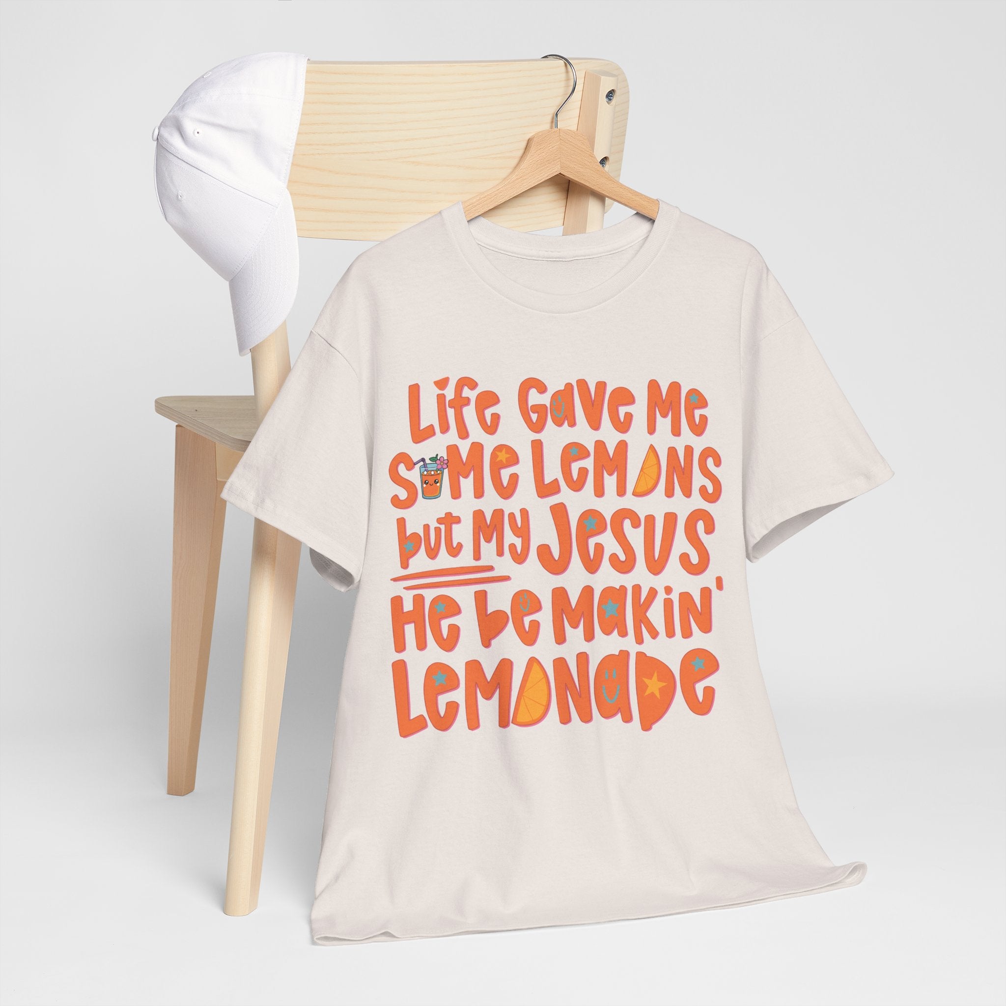 Christian Graphic Tee — “Life Gave Me Some Lemons but My Jesus He Be Makin’ Lemonade”Unisex Cotton Tee