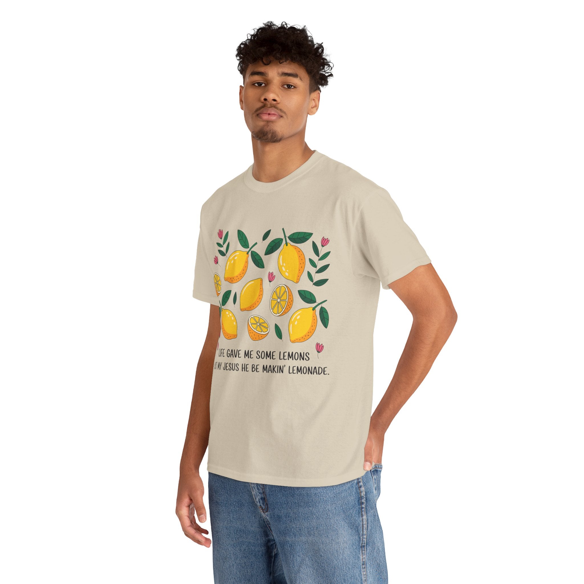Christian Lemonade Tee — "Life gave me some lemons but my Jesus he be makin’ lemonade"Unisex Cotton Tee