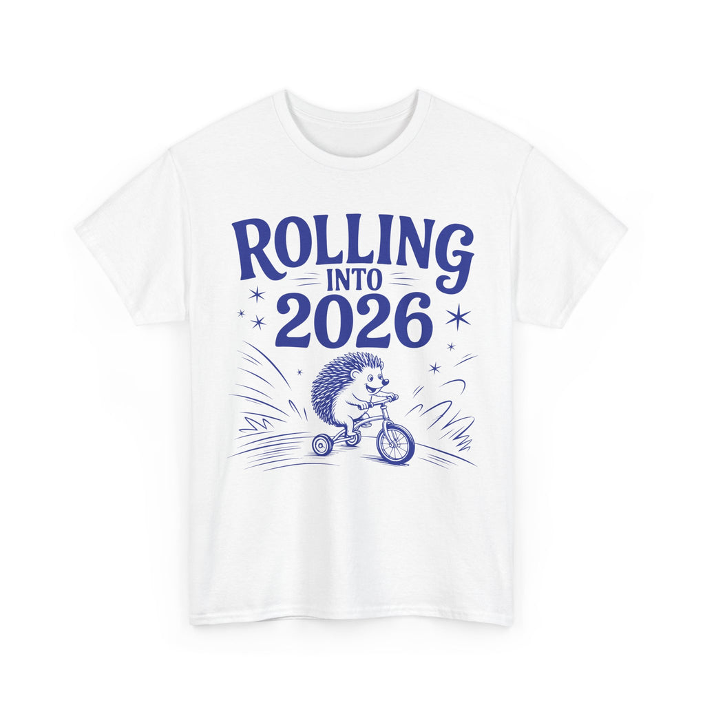 Rolling Into 2026 Hedgehog Tricycle Unisex Cotton Tee