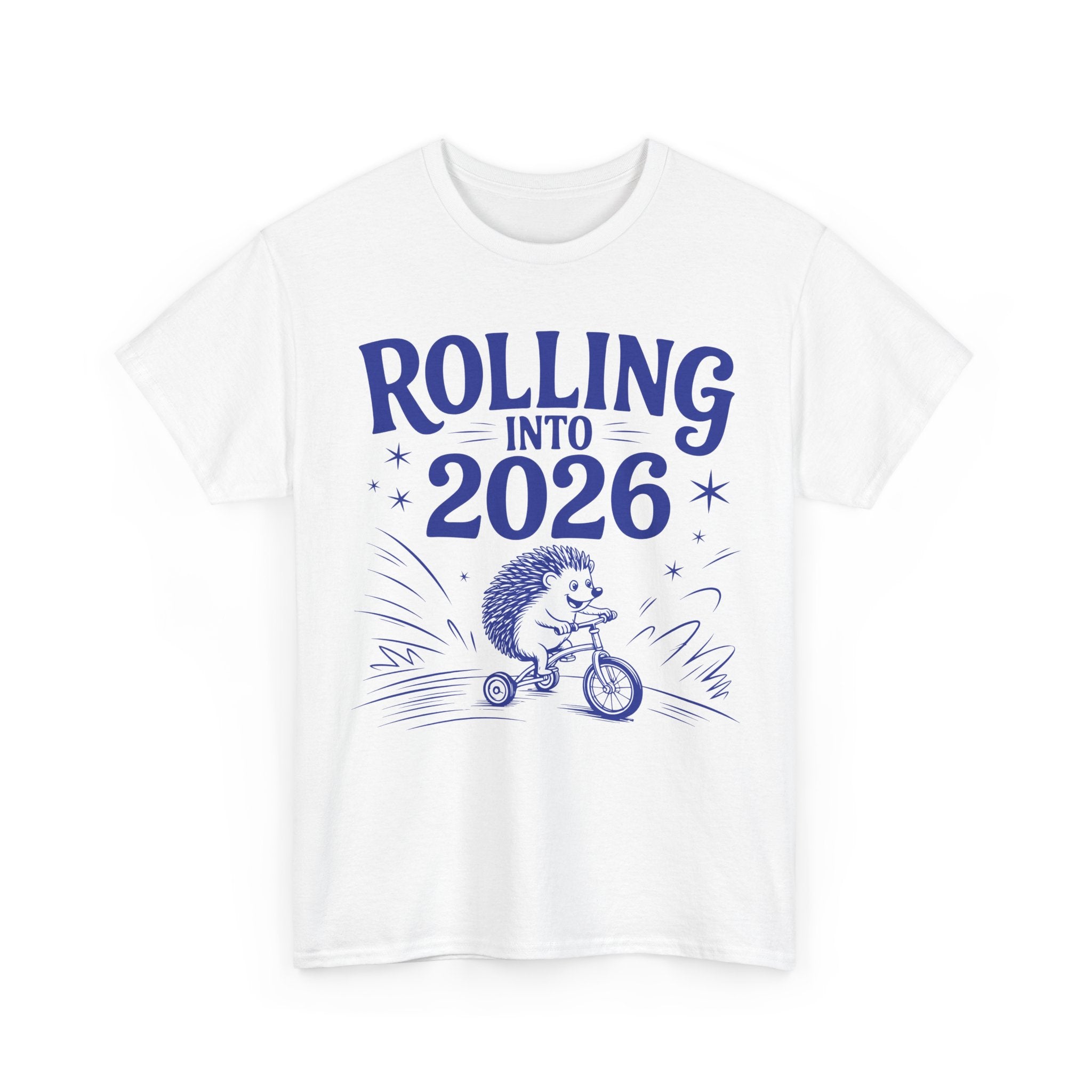 Rolling Into 2026 Hedgehog Tricycle Unisex Cotton Tee