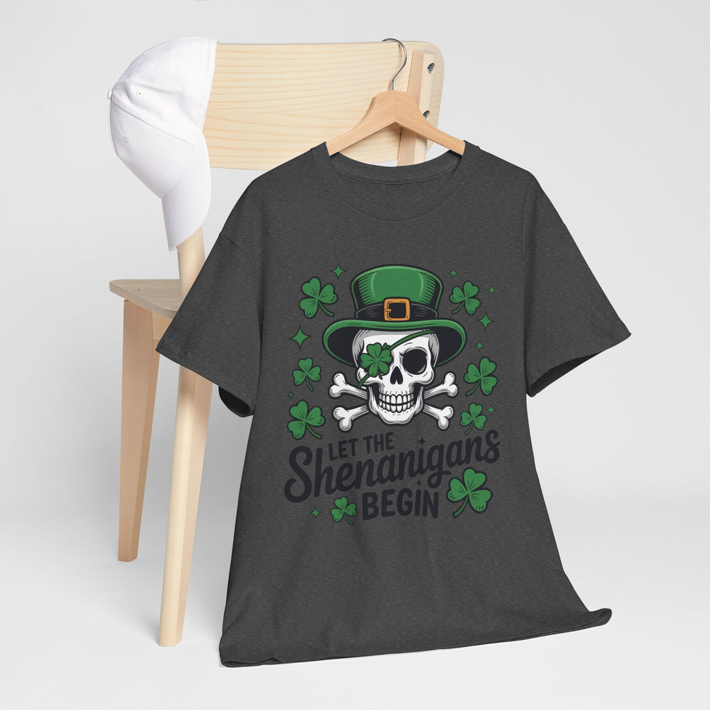 Let the Shenanigans Begin — Leprechaun Skull Unisex Cotton T-Shirt