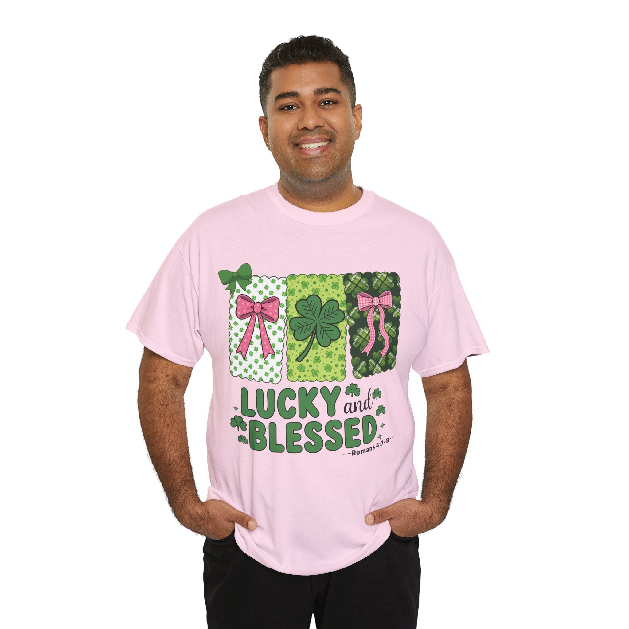 Lucky and Blessed Clover Unisex Cotton Tee