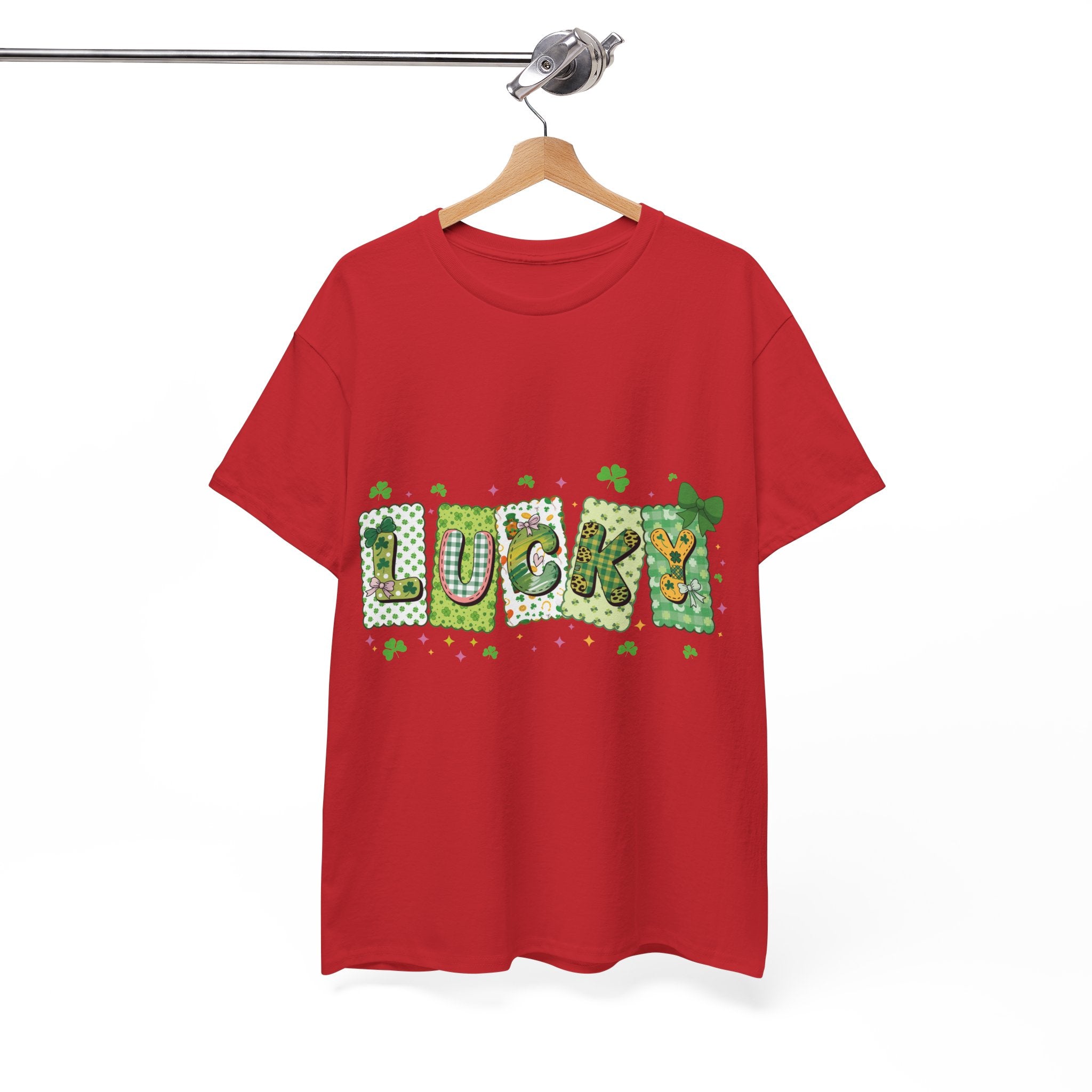 Lucky Patchwork Plaid Clover Tee — St. Patrick’s Day Unisex Cotton T-Shirt