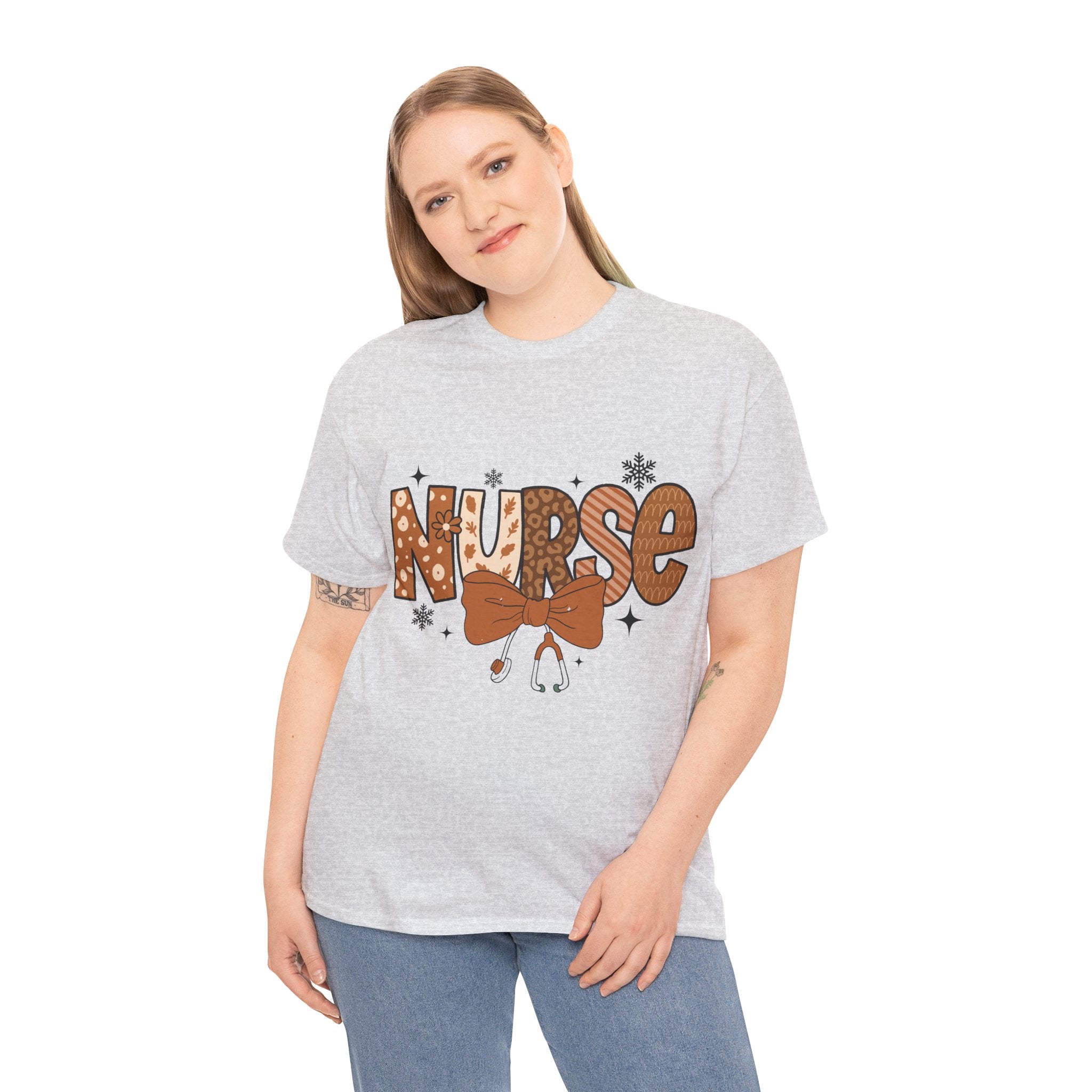 NURSE Fall Stethoscope Tee — Brown Autumn Nurse Unisex CottonT shirt