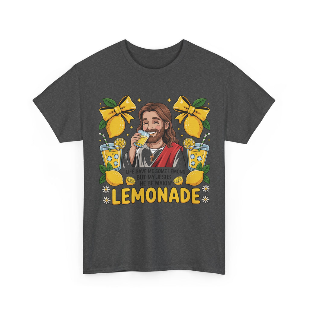 Jesus Drinking Lemonade T-Shirt — "Life Gave Me Some Lemons" Christian Unisex Cotton Tee