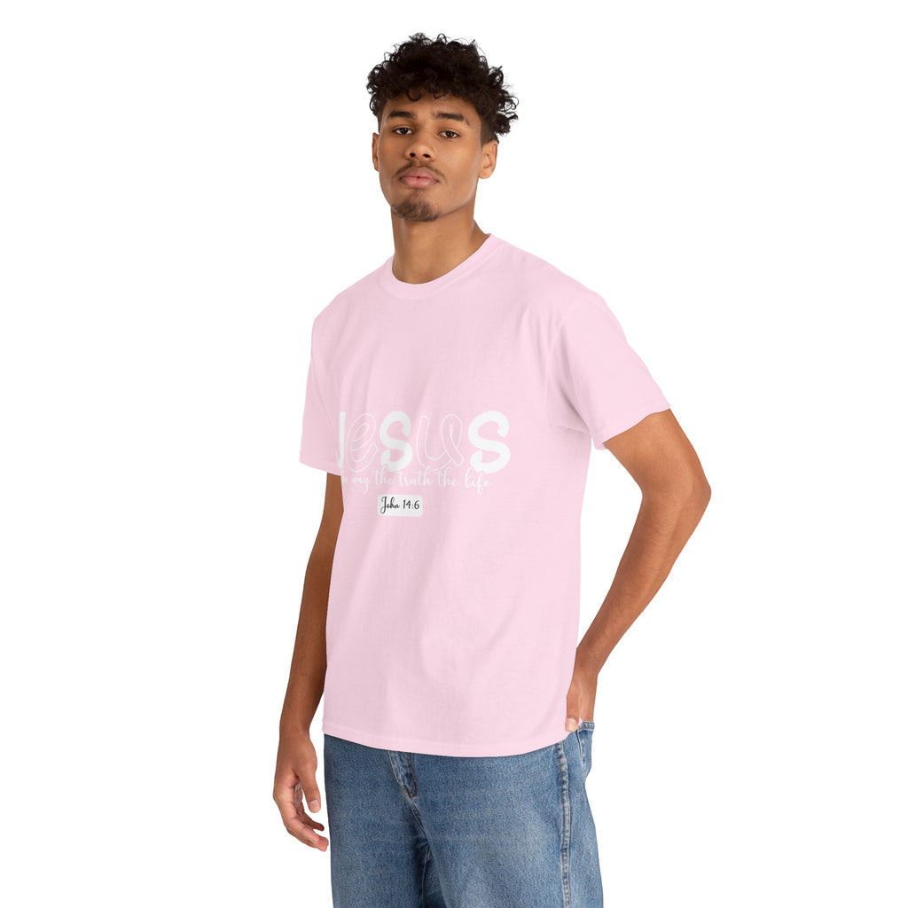 John 14:6 Christian Tee — Minimalist Script Faith T-Shirt