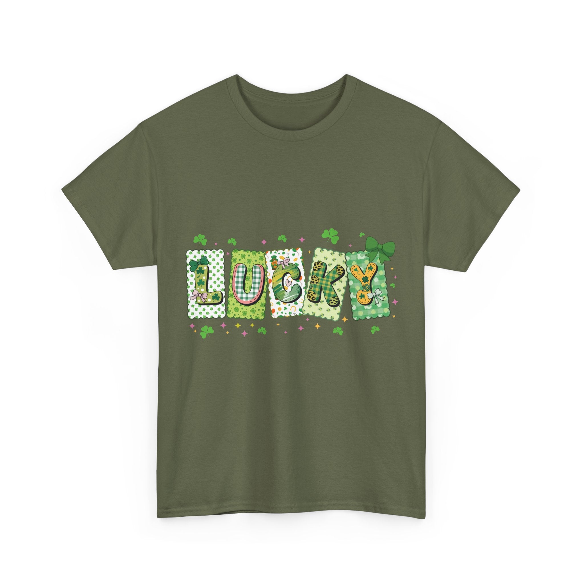 Lucky Patchwork Plaid Clover Tee — St. Patrick’s Day Unisex Cotton T-Shirt