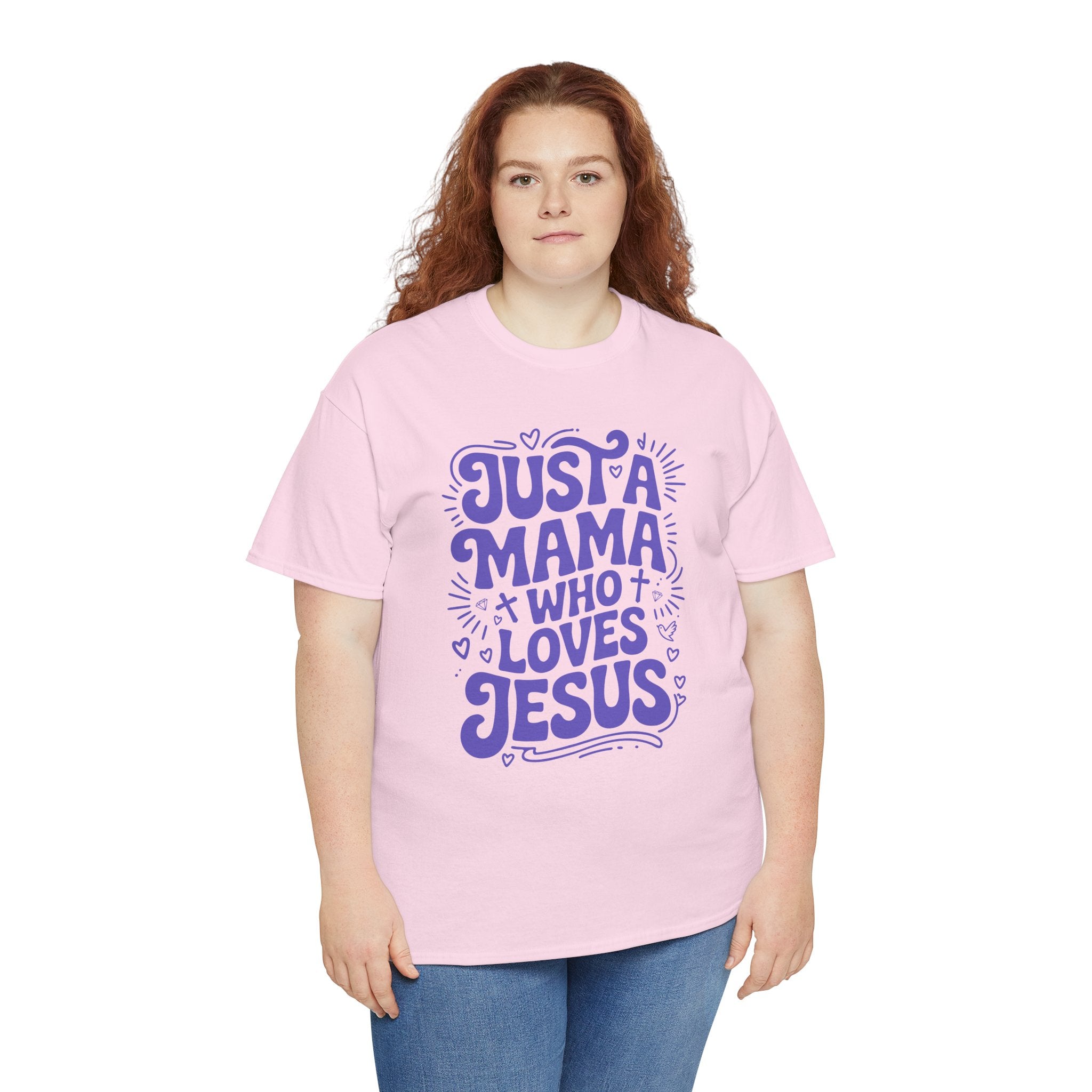 Mama Who Loves Jesus T-Shirt — Bright Green Bubbly Faith Unisex Cotton Tee