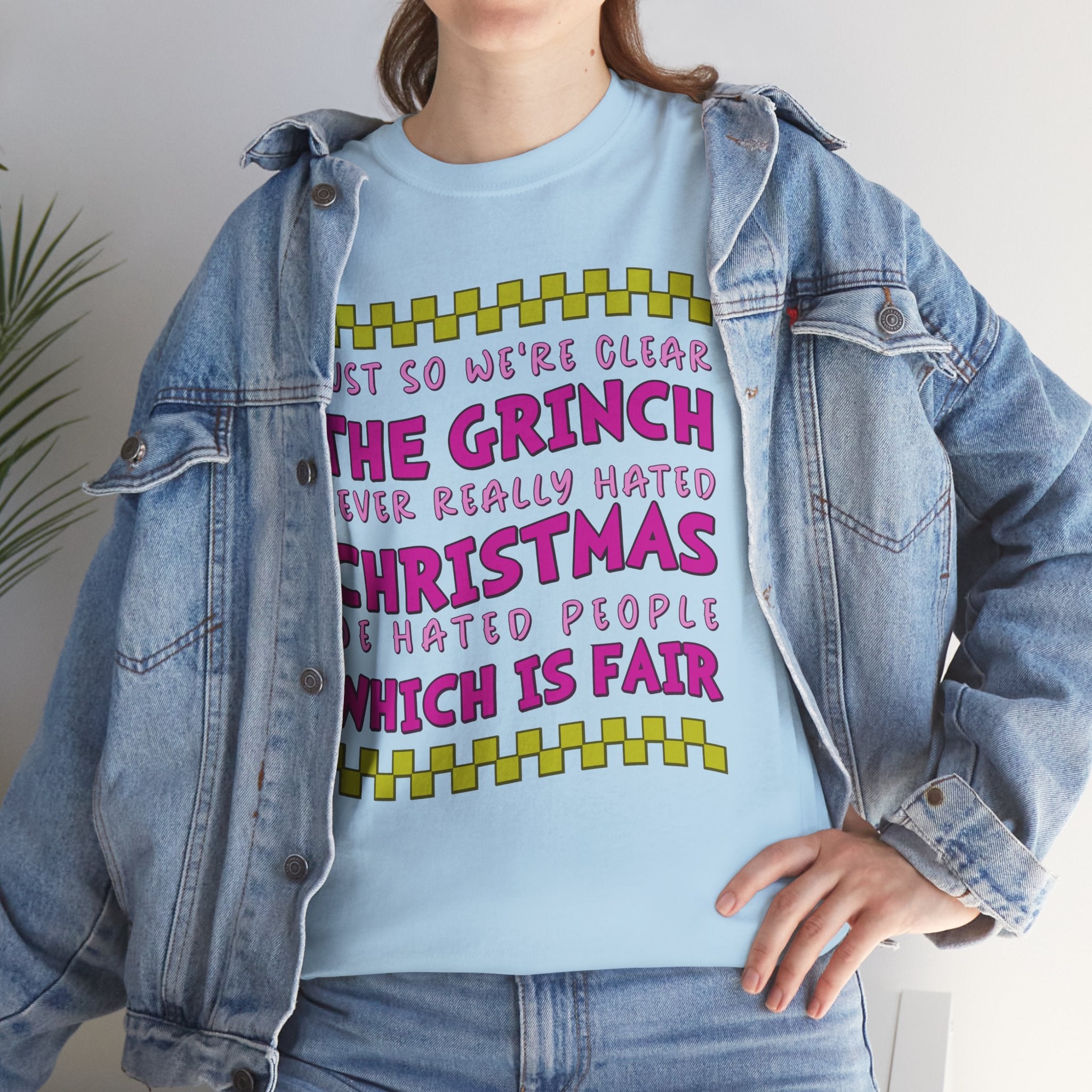 Grinch Never Hated Christmas Funny Unisex Cotton Tee