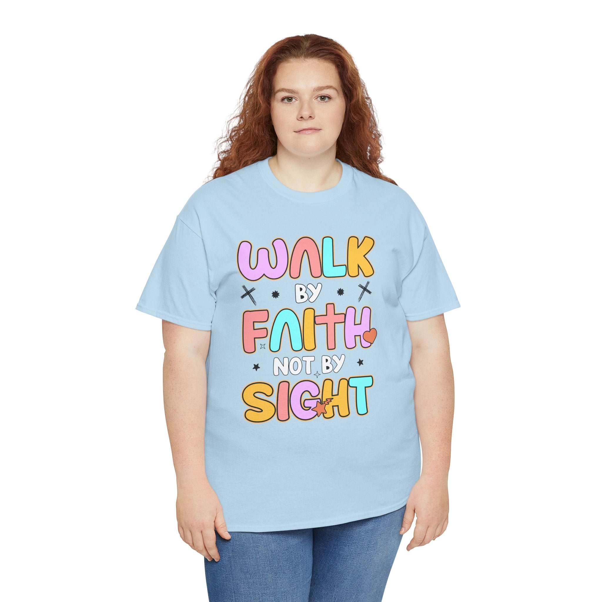 Walk by Faith Not by Sight T-Shirt — Pastel Christian Faith Unisex Cotton Tee
