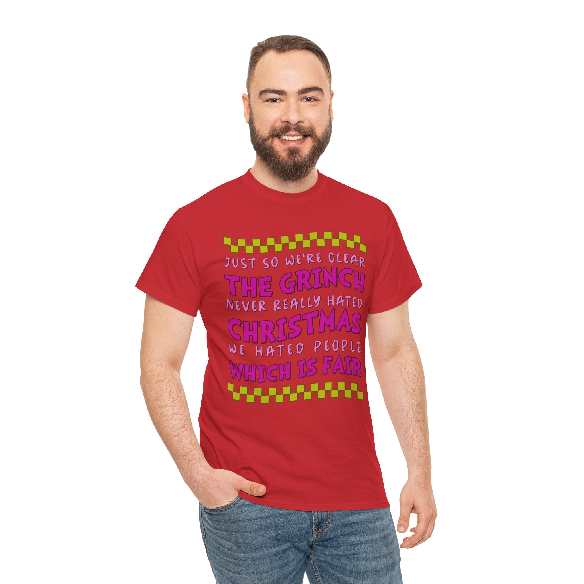 Grinch Never Hated Christmas Funny Unisex Cotton Tee