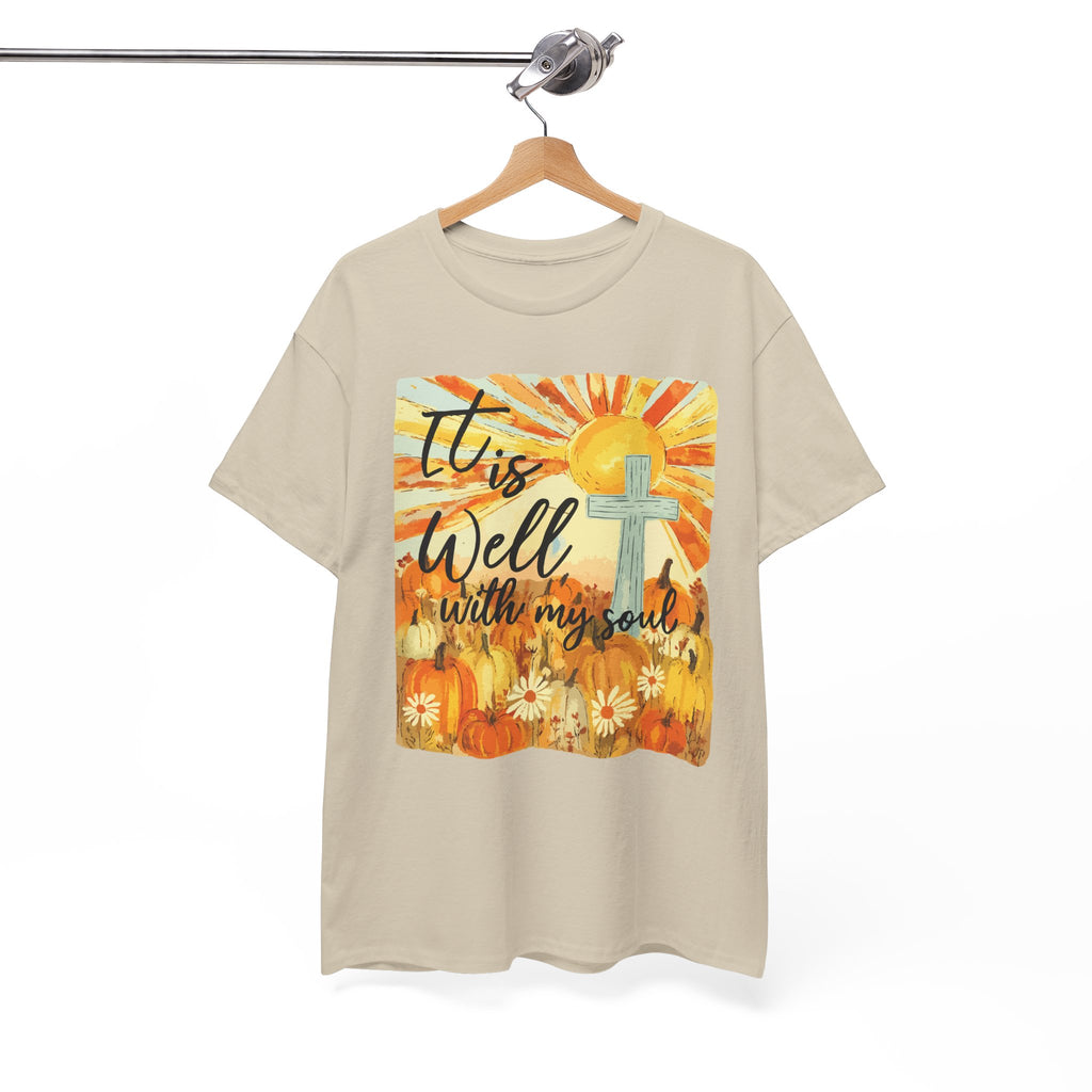 It Is Well With My Soul Pumpkin Sunrise Unisex Cotton T-Shirt