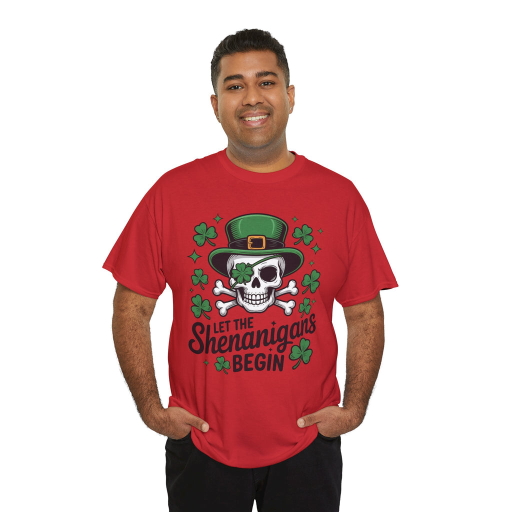 Let the Shenanigans Begin — Leprechaun Skull Unisex Cotton T-Shirt