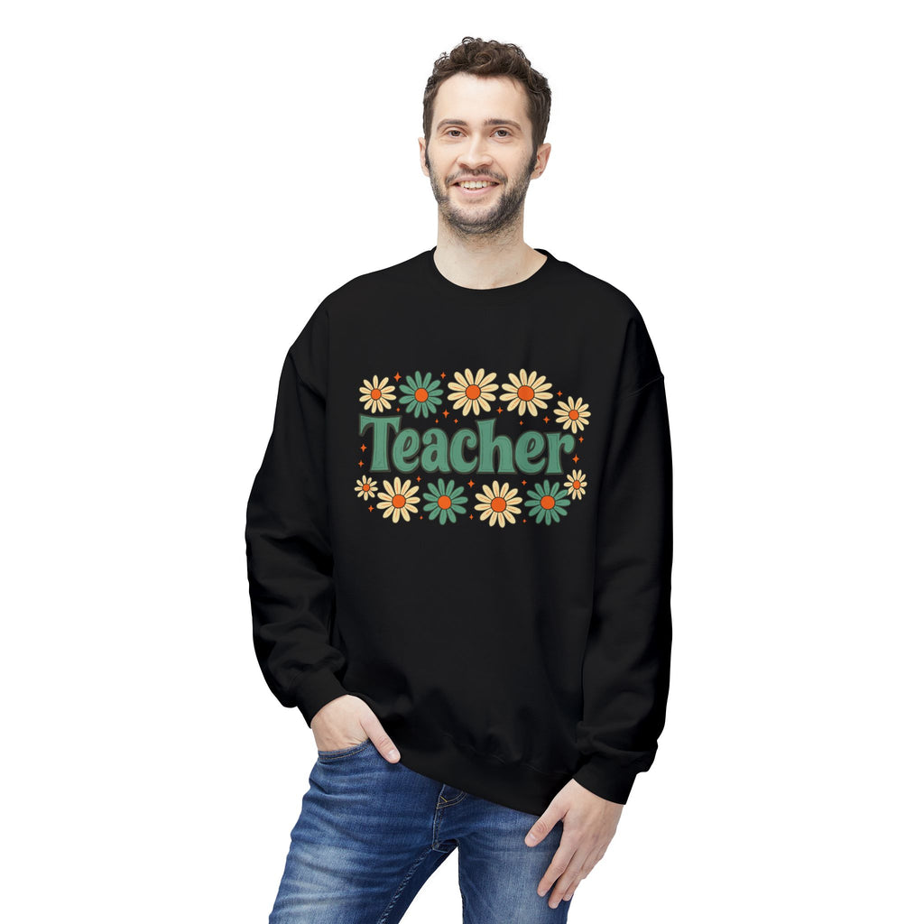 Teacher Floral Crewneck Sweatshirt