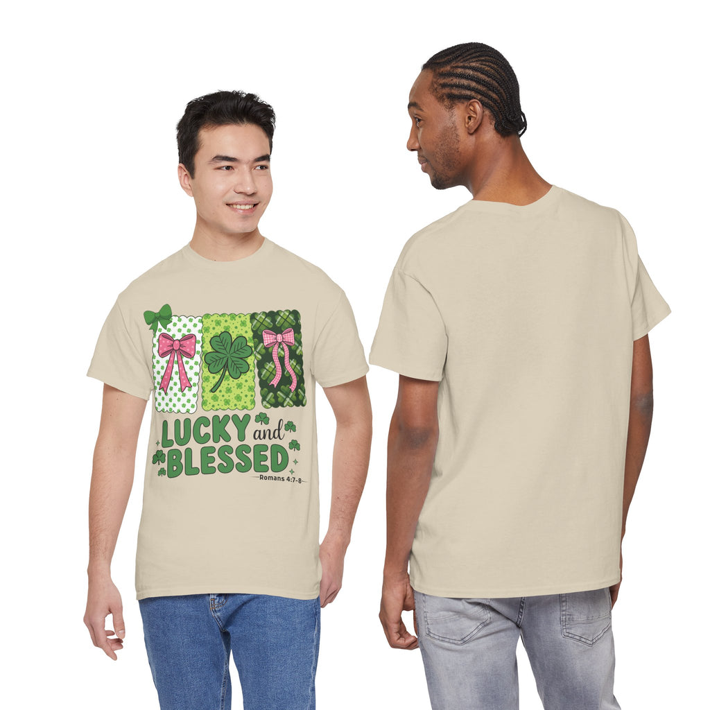 Lucky and Blessed Clover Unisex Cotton Tee