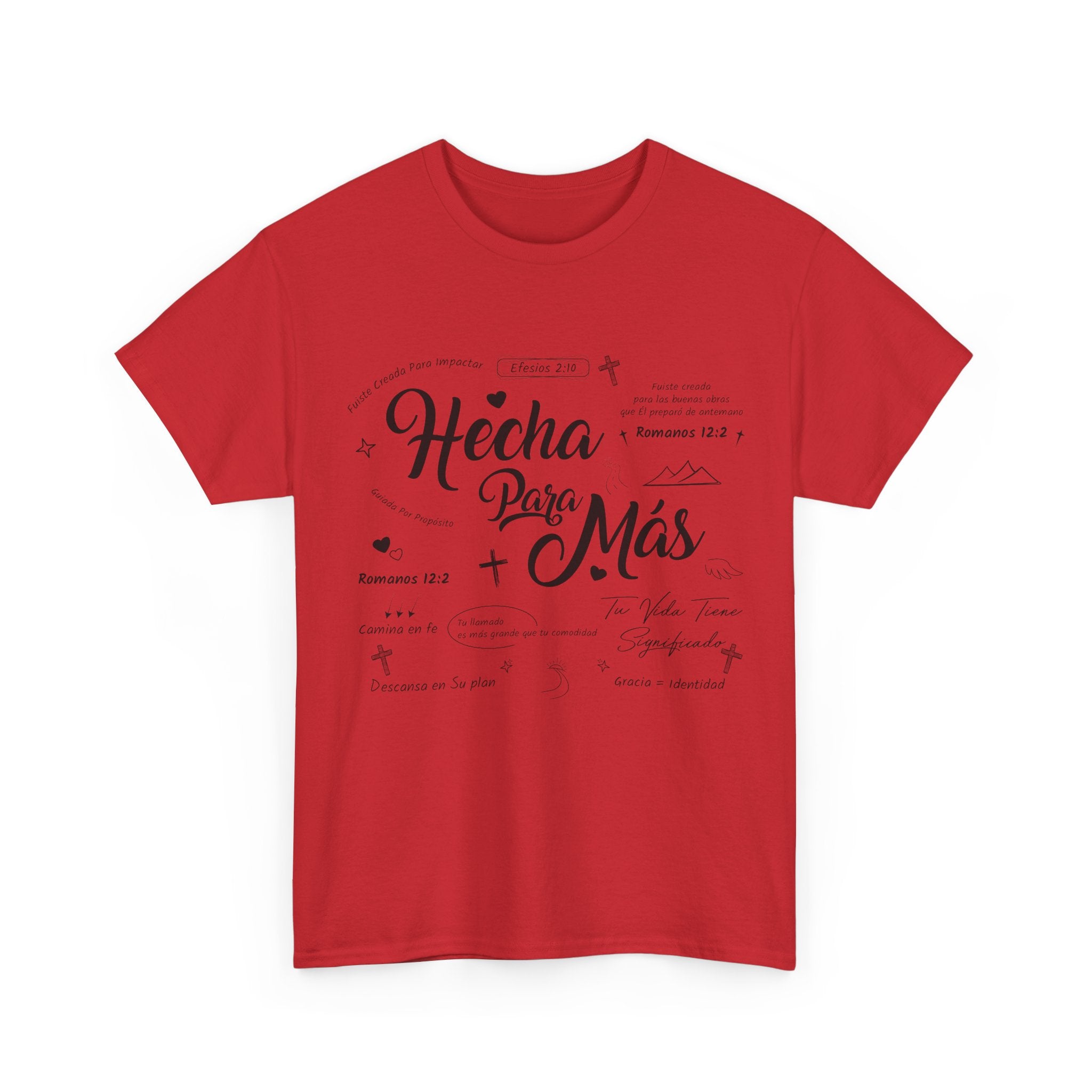 Hecha Para Más Christian T‑Shirt — Spanish Faith Typography Unisex Cotton Tee