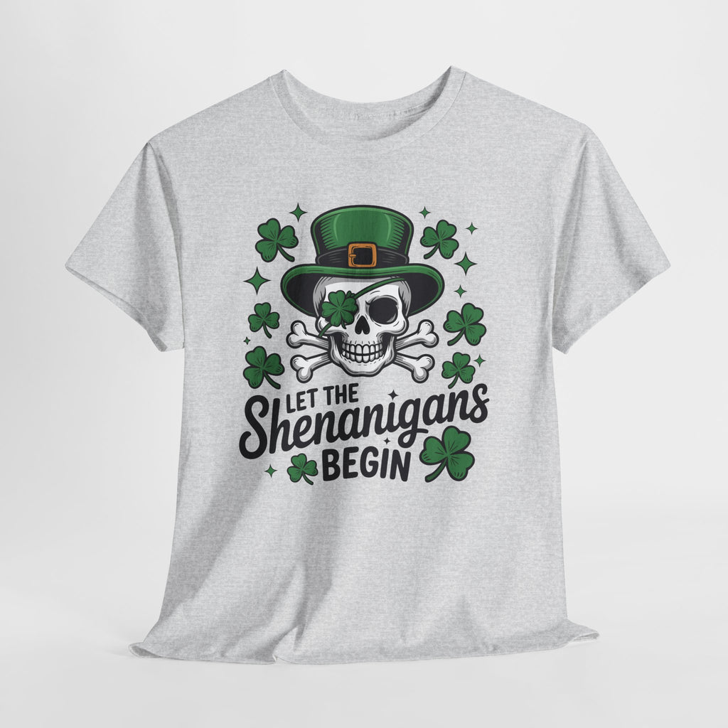 Let the Shenanigans Begin — Leprechaun Skull Unisex Cotton T-Shirt