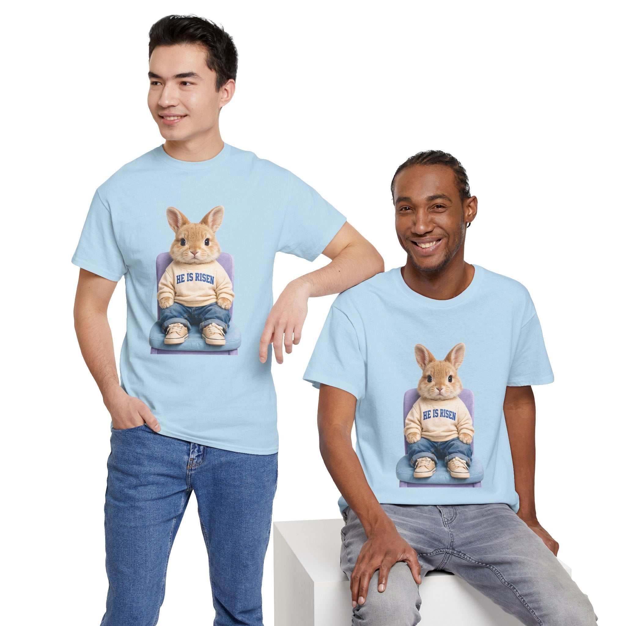 Easter 'He Is Risen' Bunny Unisex Cotton Tee