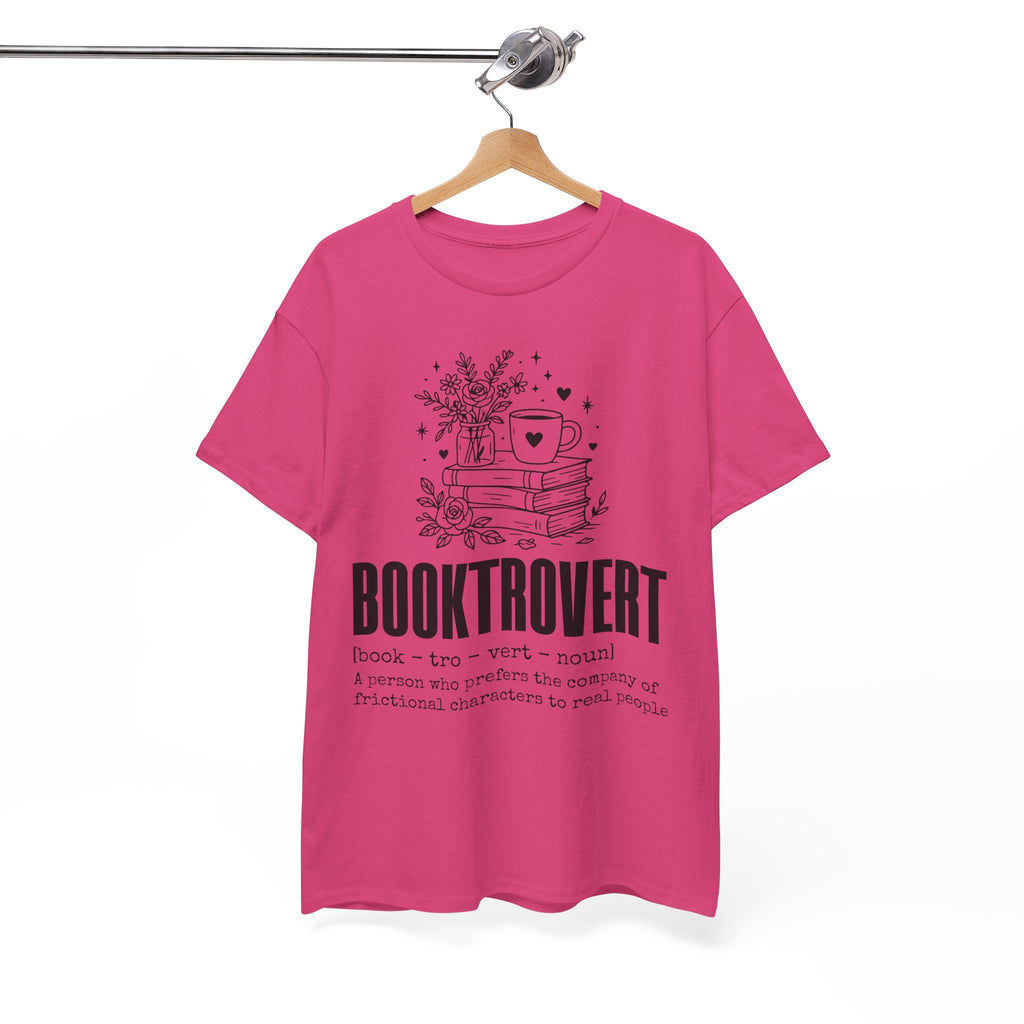 Booktrovert Graphic Tee — "Booktrovert" Definition, Books & Coffee Design Unisex Cotton Tee
