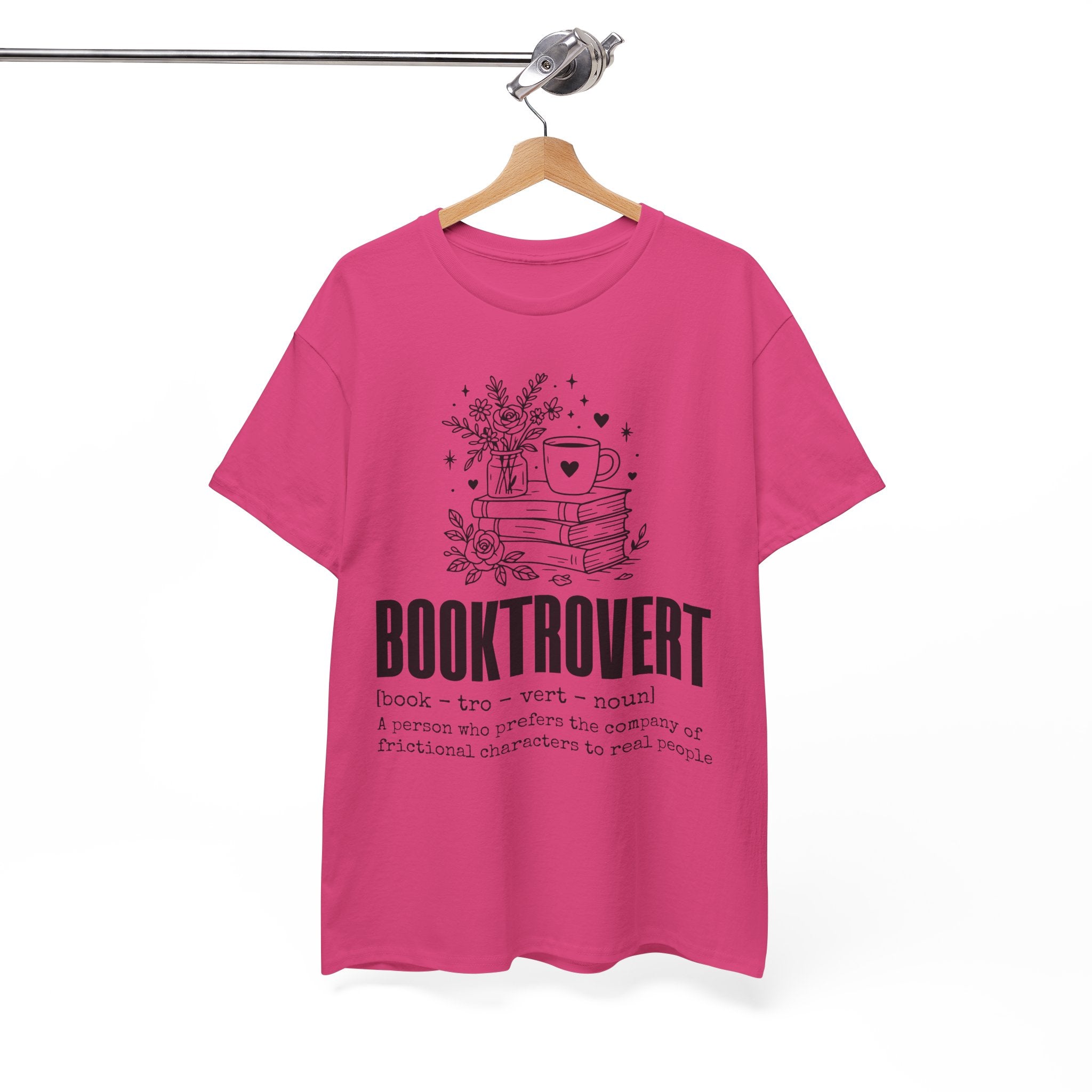 Booktrovert Graphic Tee — "Booktrovert" Definition, Books & Coffee Design Unisex Cotton Tee
