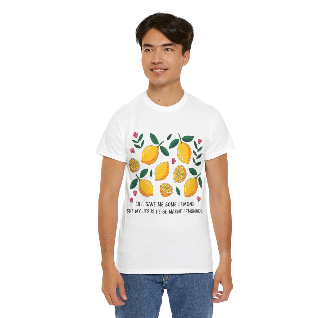 Christian Lemonade Tee — "Life gave me some lemons but my Jesus he be makin’ lemonade"Unisex Cotton Tee