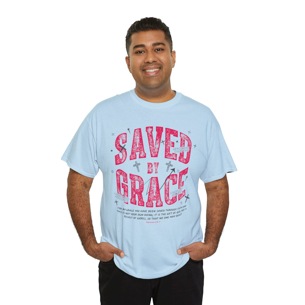 Saved by Grace Ephesians 2:8-9 Unisex Cotton T-Shirt