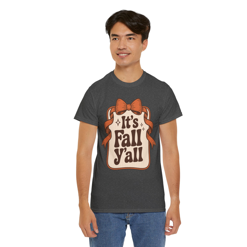 It’s Fall Y’all Autumn Ribbon Unisex Cotton Tee