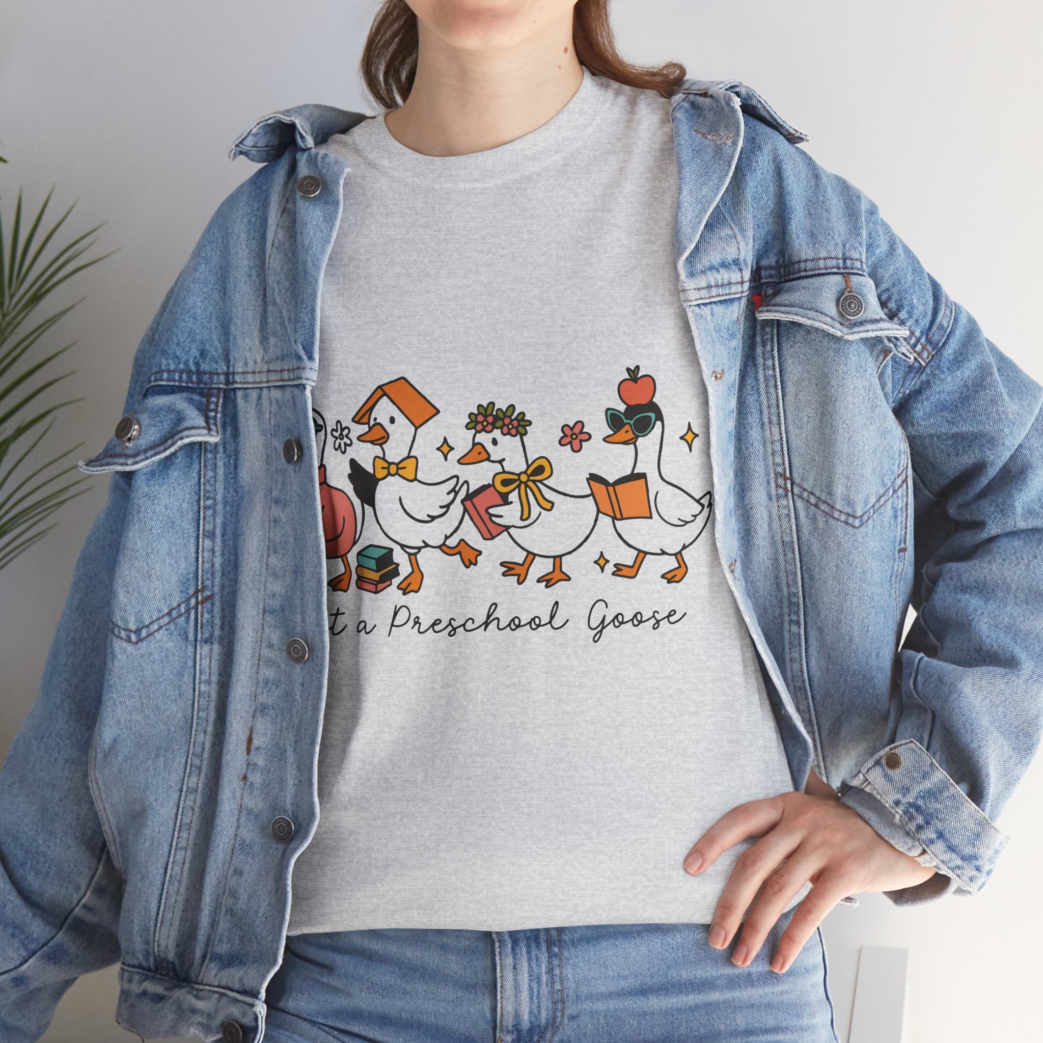 "Just A Preschool Goose" Unisex Cotton Tee