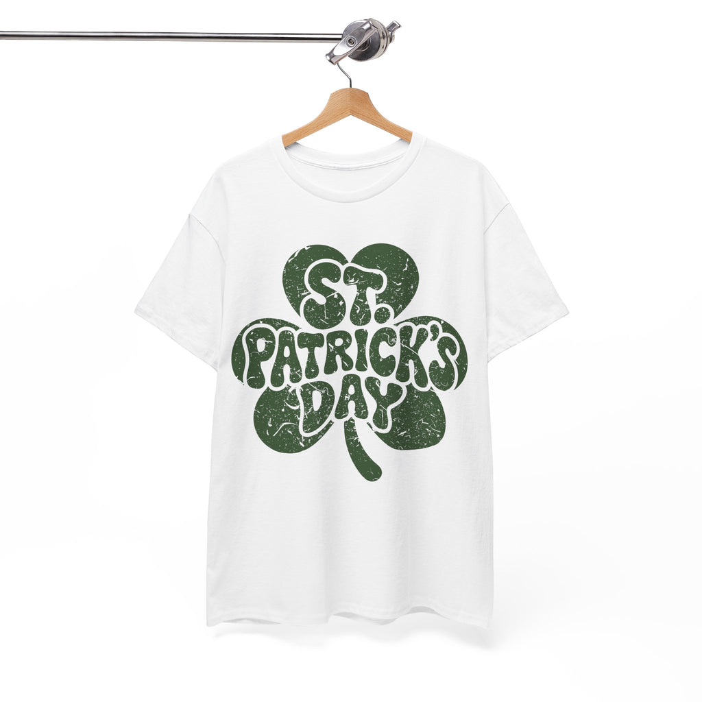 St. Patrick's Day Shamrock Tee — Retro Bubble Lettering Unisex Cotton Tee