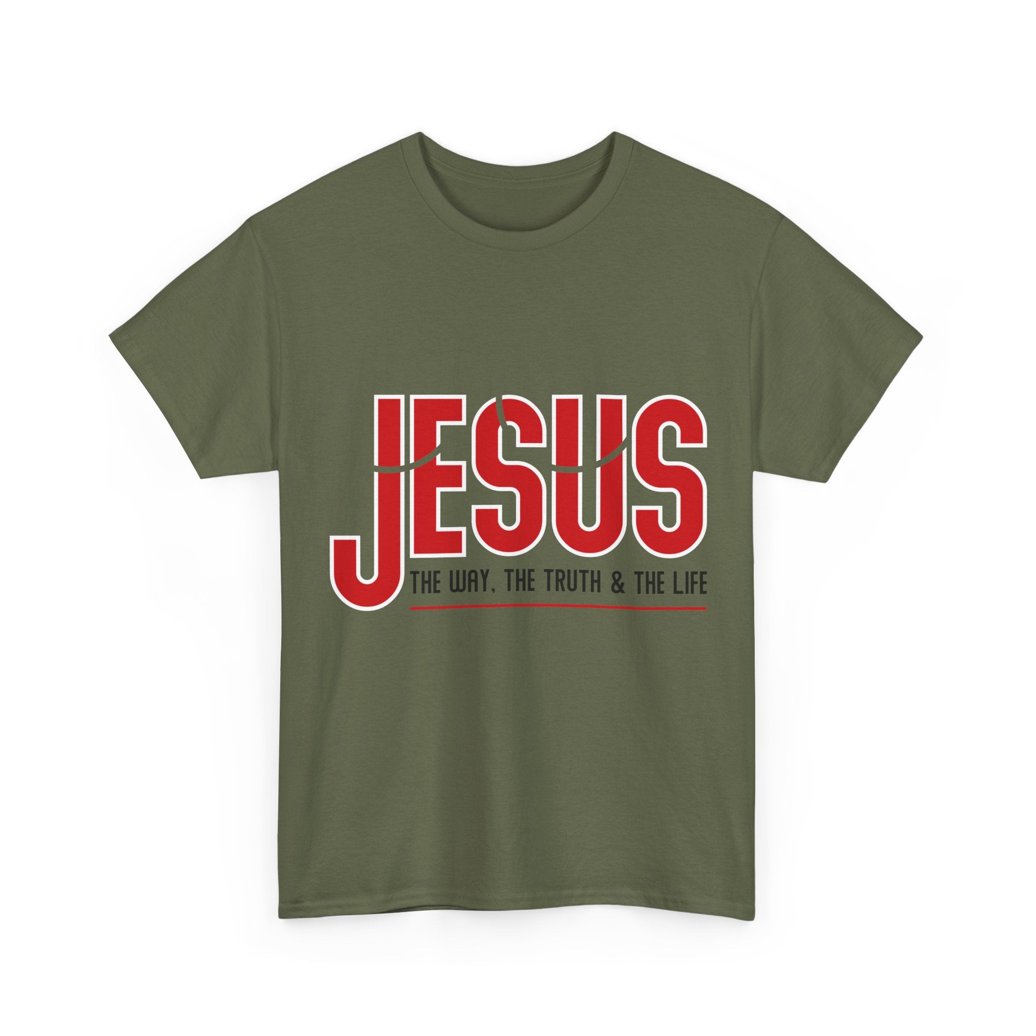 Jesus The Way The Truth & The Life T-Shirt — Bold Red Christian Unisex Cotton Tee