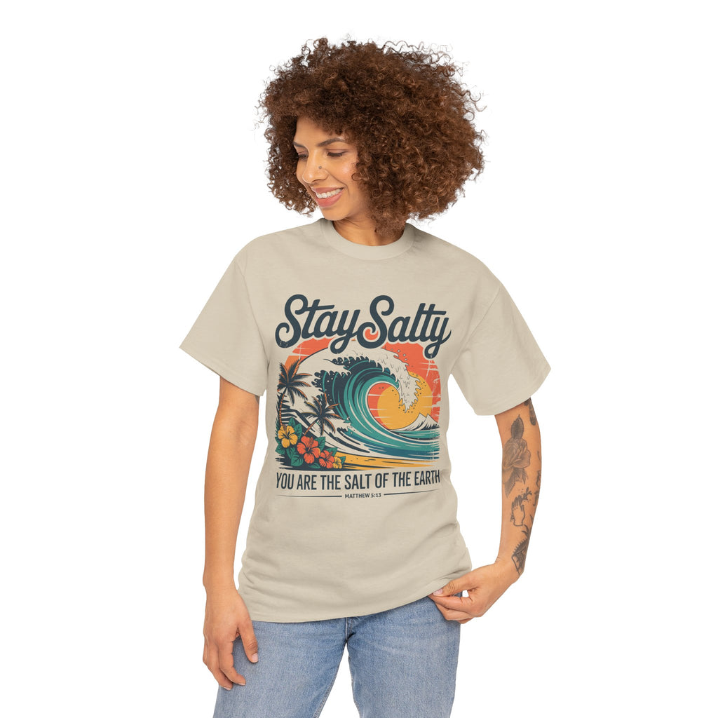 Stay Salty Beach Tee — "You are the salt of the earth (Matthew 5:13)"Unisex Cotton Tee