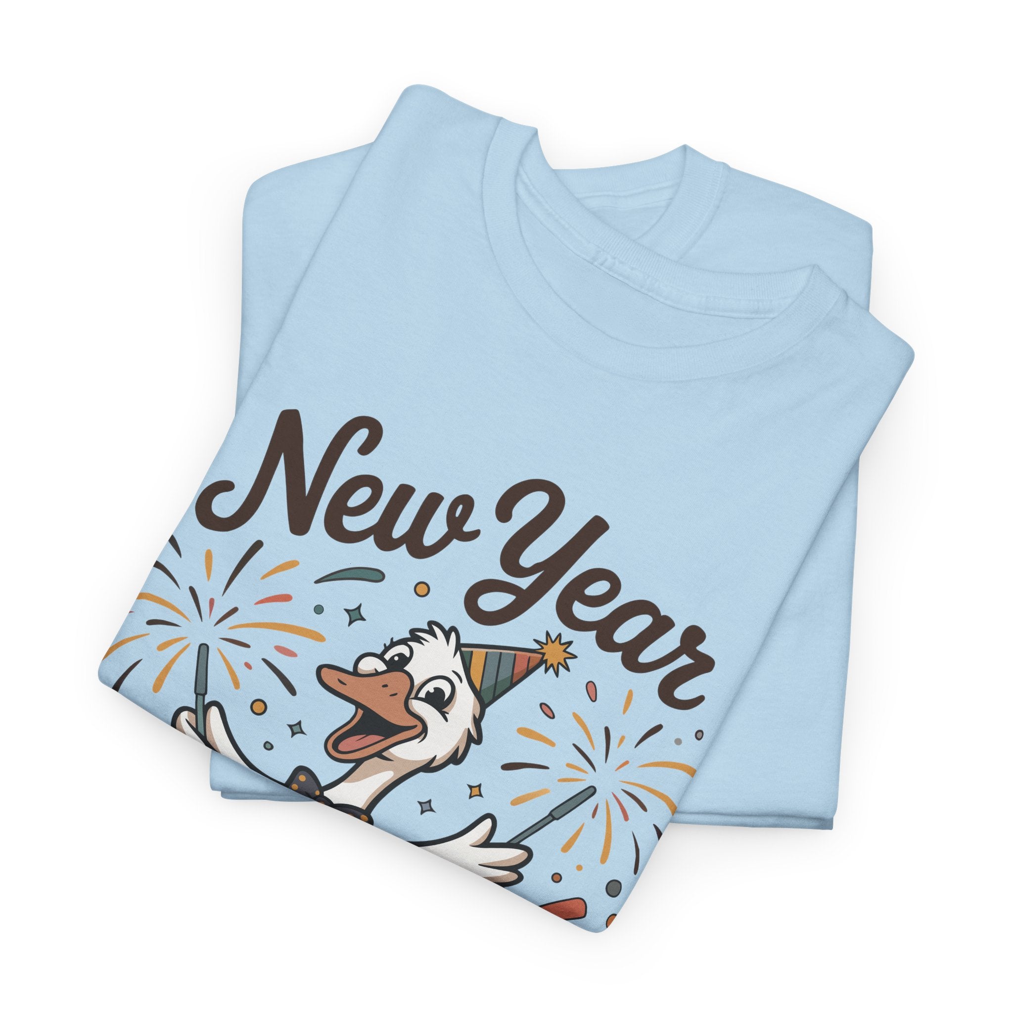 New Year Same Silly Goose T-Shirt — Party Goose Graphic Unisex Cotton Tee