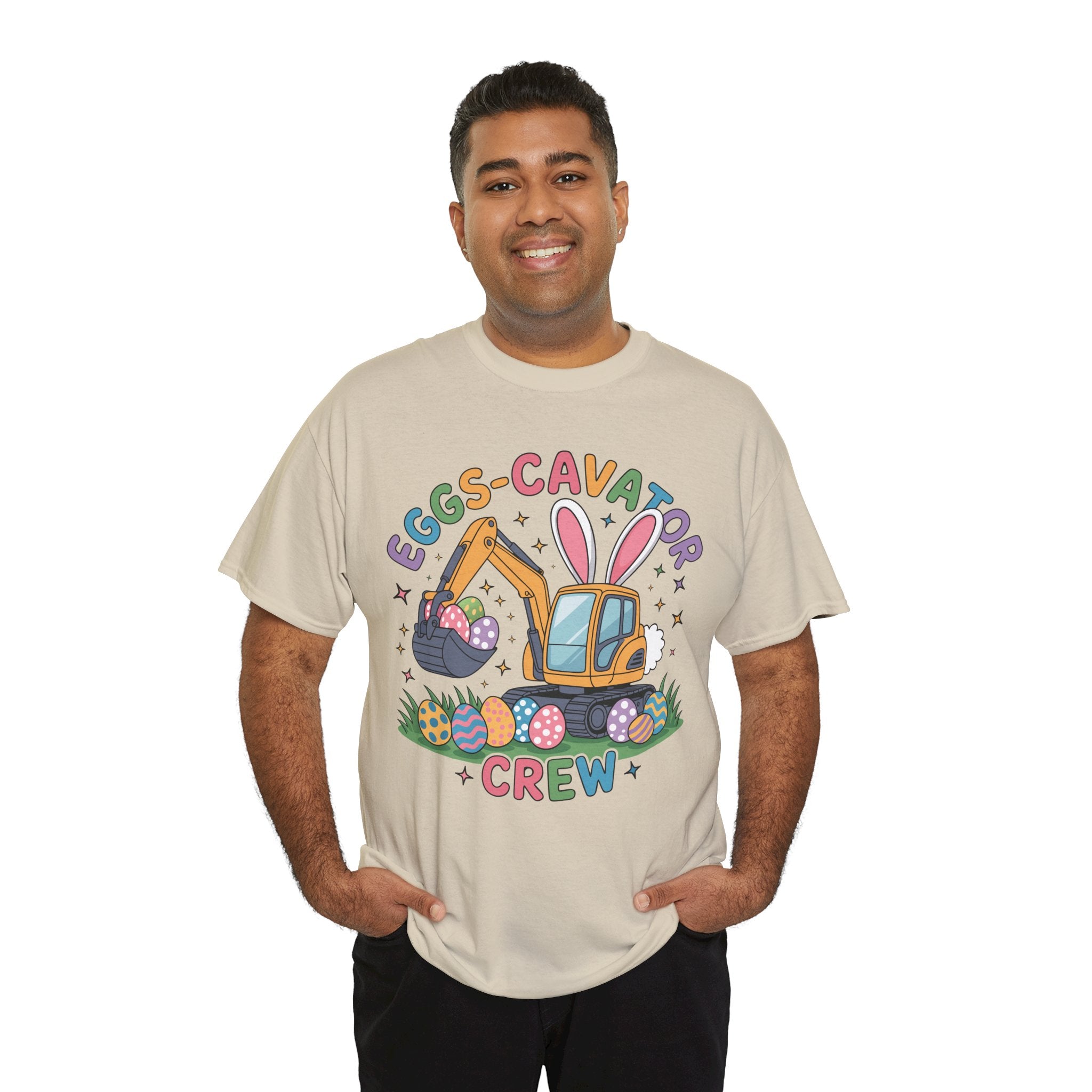 Easter 'Eggs-cavator Crew' Kids Tee — Excavator Bunny & Eggs Unisex Cotton Tee