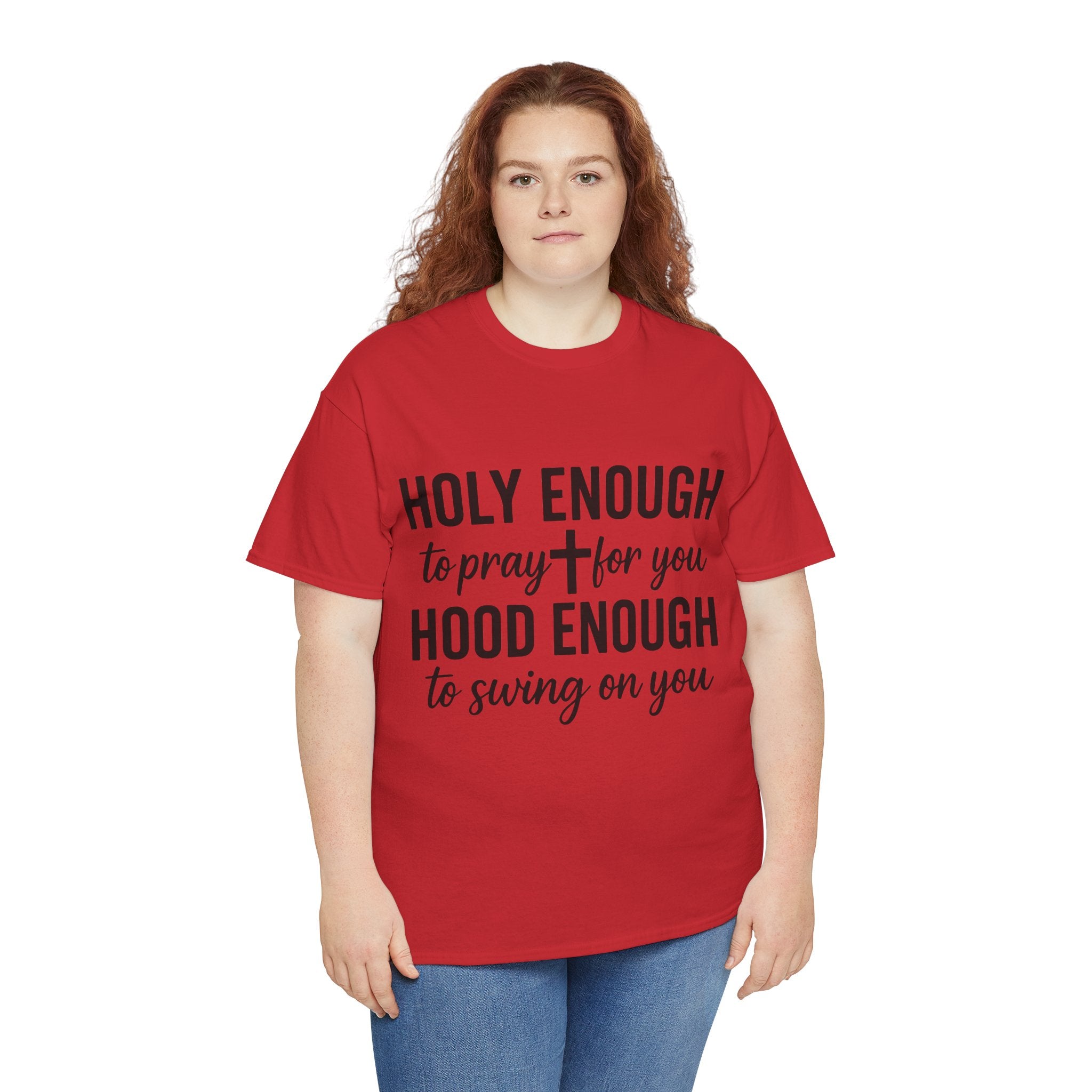 Holy Enough Christian T‑Shirt — Modern Hand‑Lettered Faith Unisex CottonTee