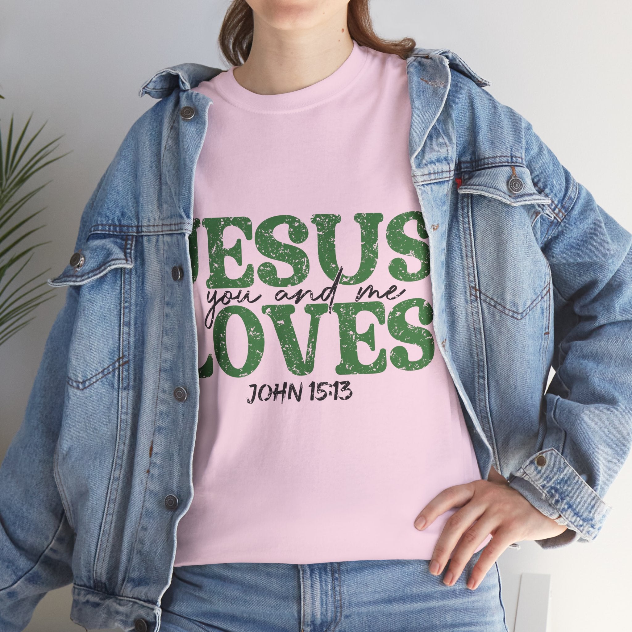Jesus Loves Vintage Tee — Green Retro Christian Unisex Cotton T-Shirt