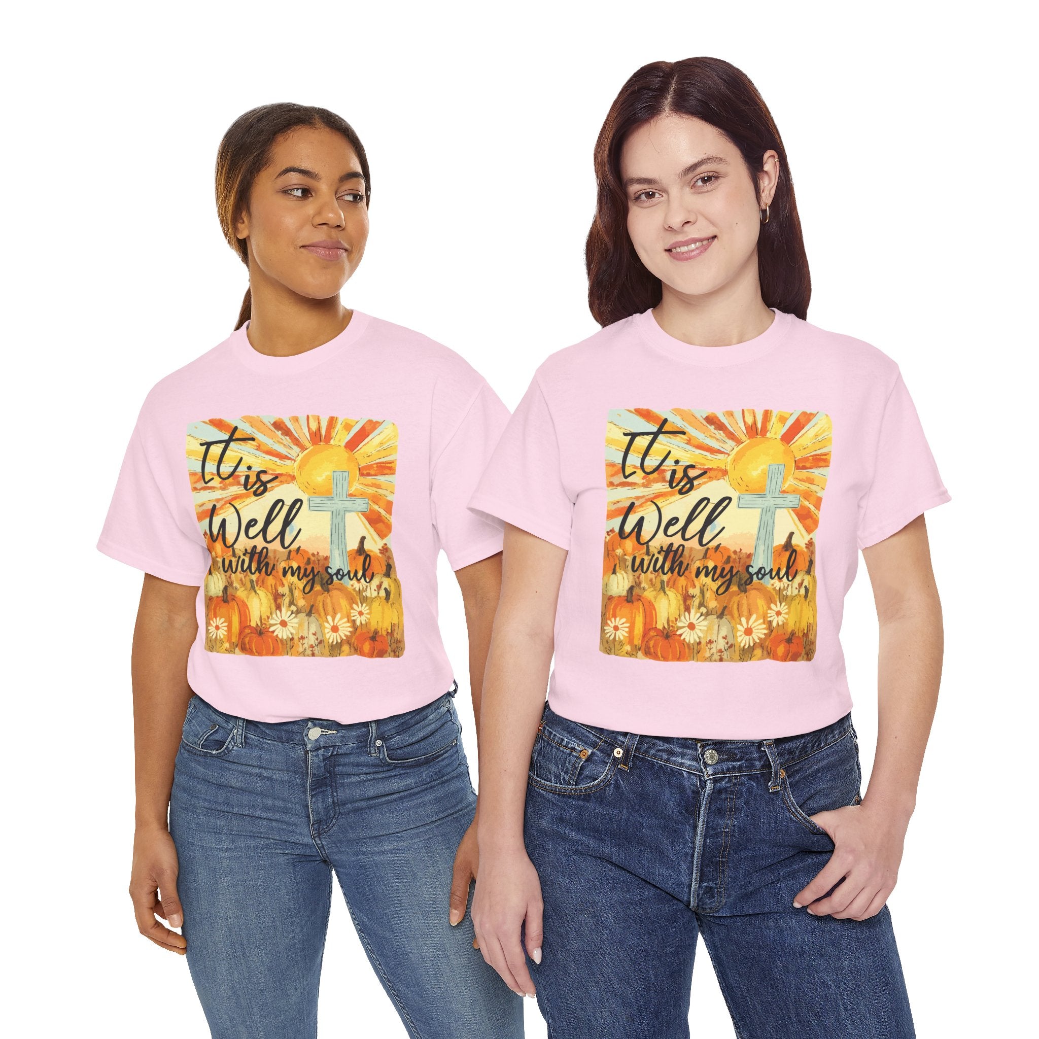It Is Well With My Soul Pumpkin Sunrise Unisex Cotton T-Shirt